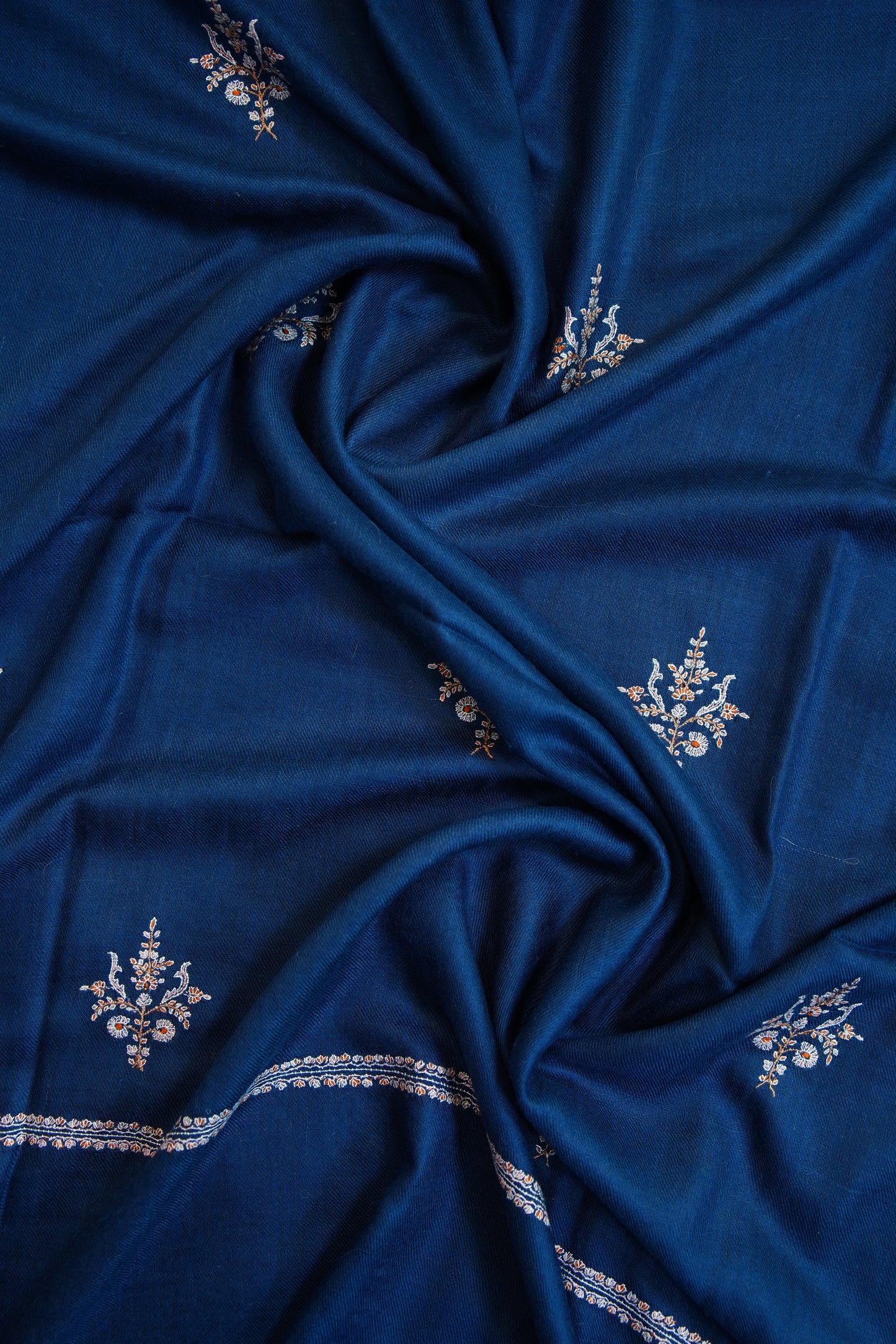 blue butis GI embroidery pashmina shawl 9747
