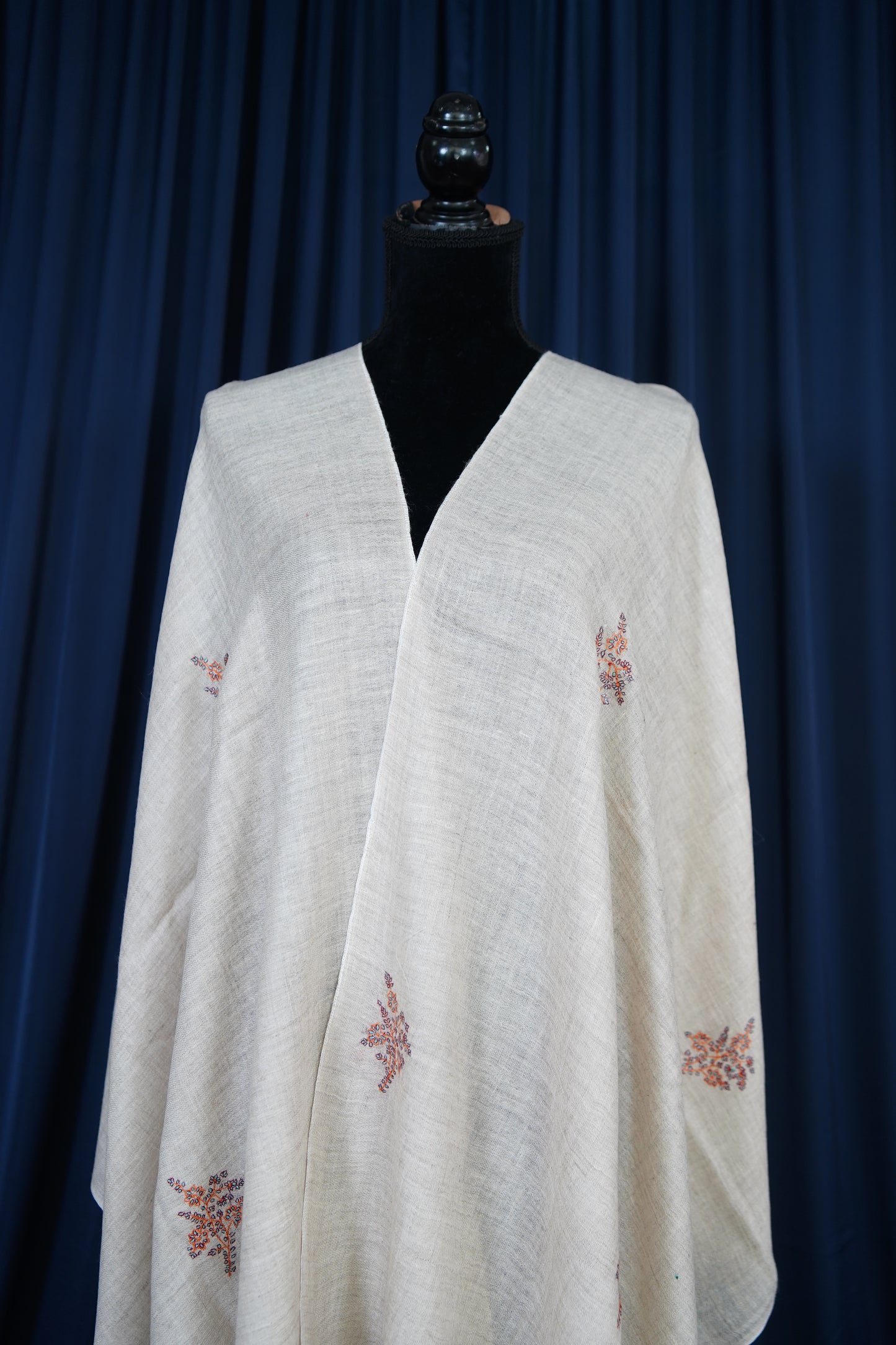 off-white butis GI embroidery pashmina stole 9760