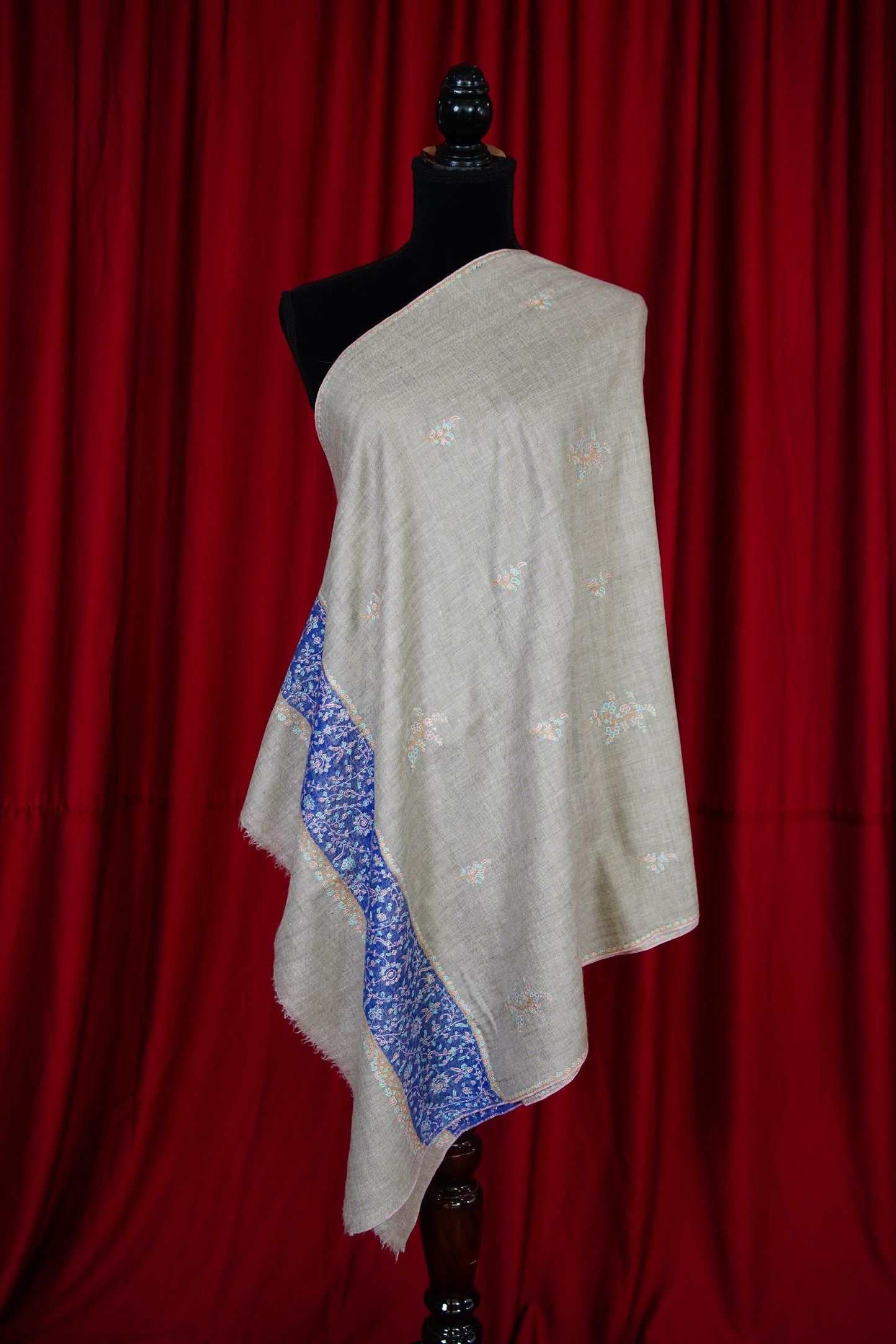 natural GI butis embroidery pashmina stole 9766