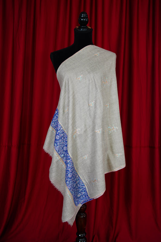 natural GI butis embroidery pashmina stole 9766