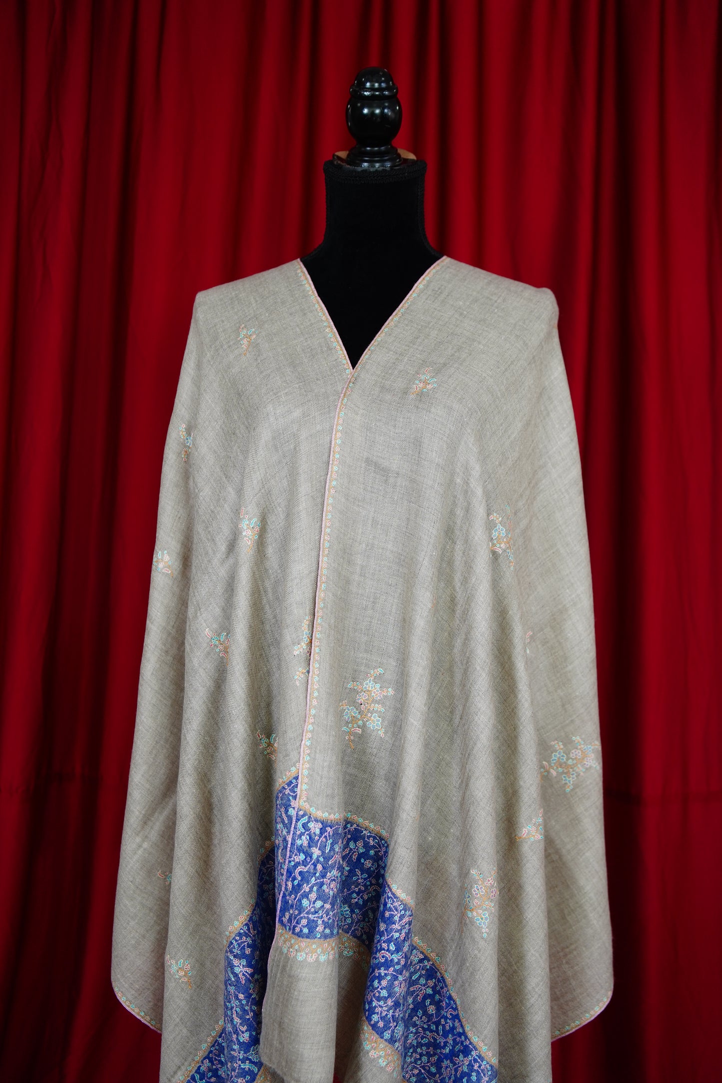 natural GI butis embroidery pashmina stole 9766