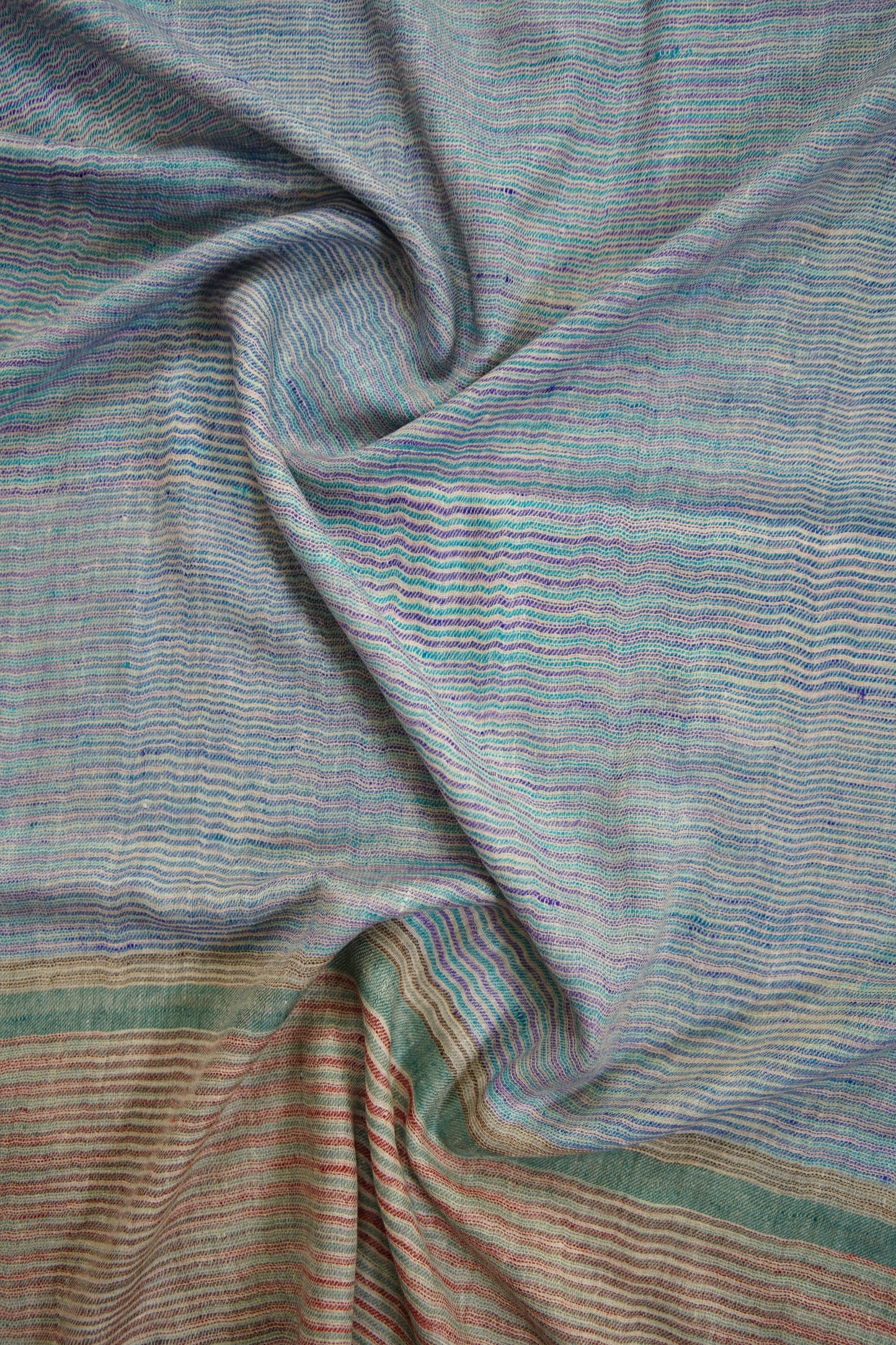 multi-coloured striped pure pashmina stole 9770