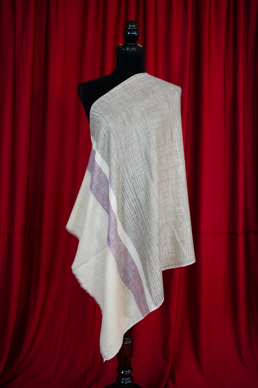 multi-coloured striped pure pashmina stole 9774