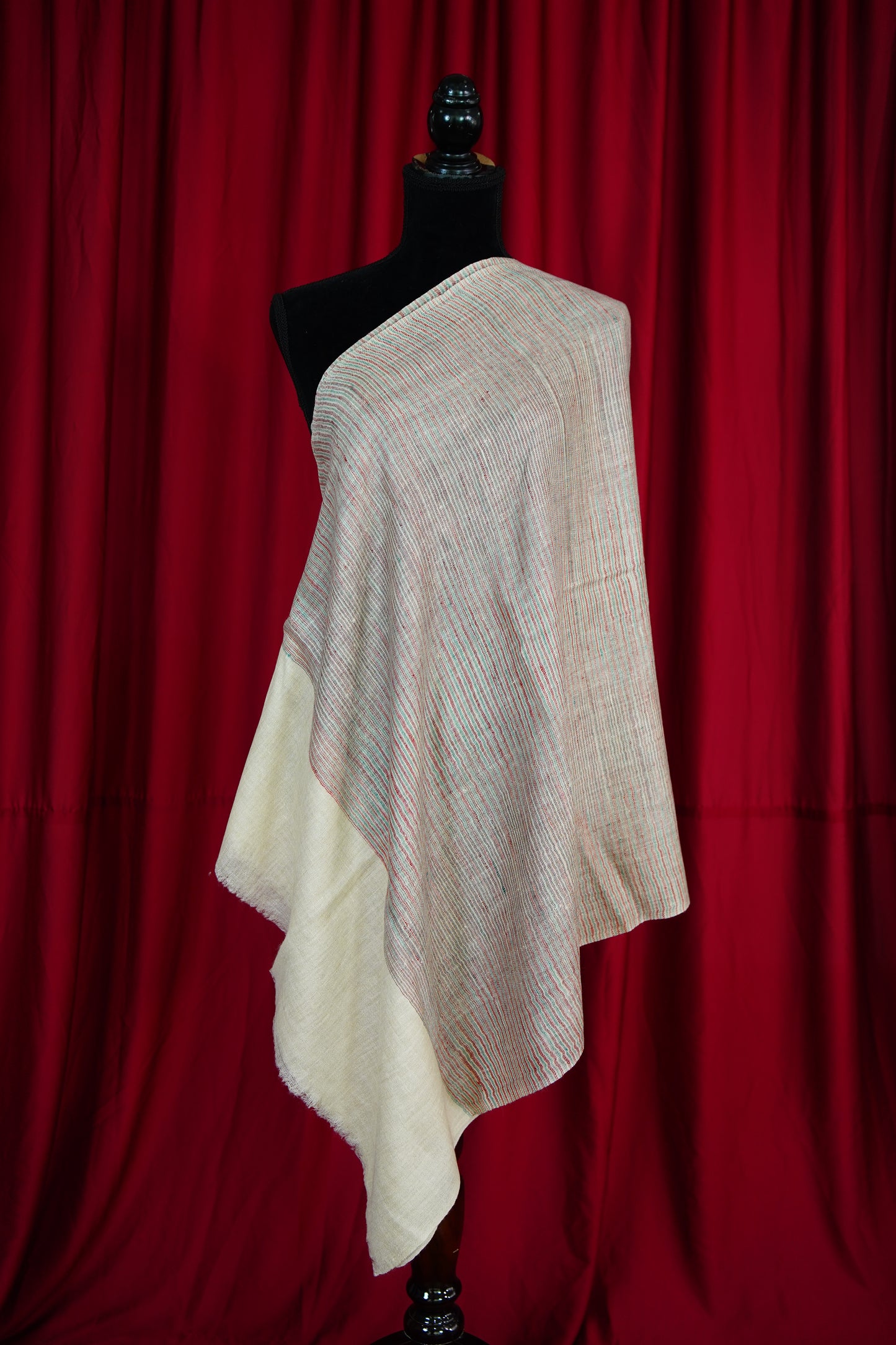 multi-coloured striped pure pashmina stole 9775