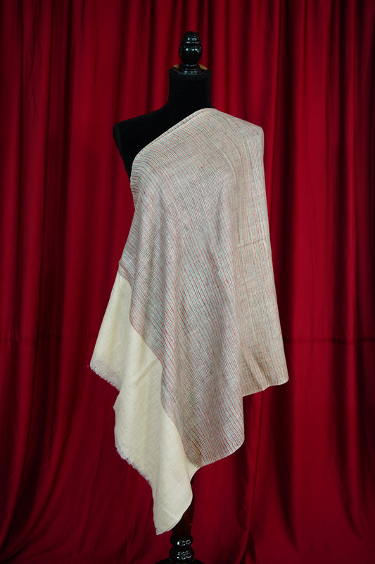 multi-coloured striped pure pashmina stole 9775