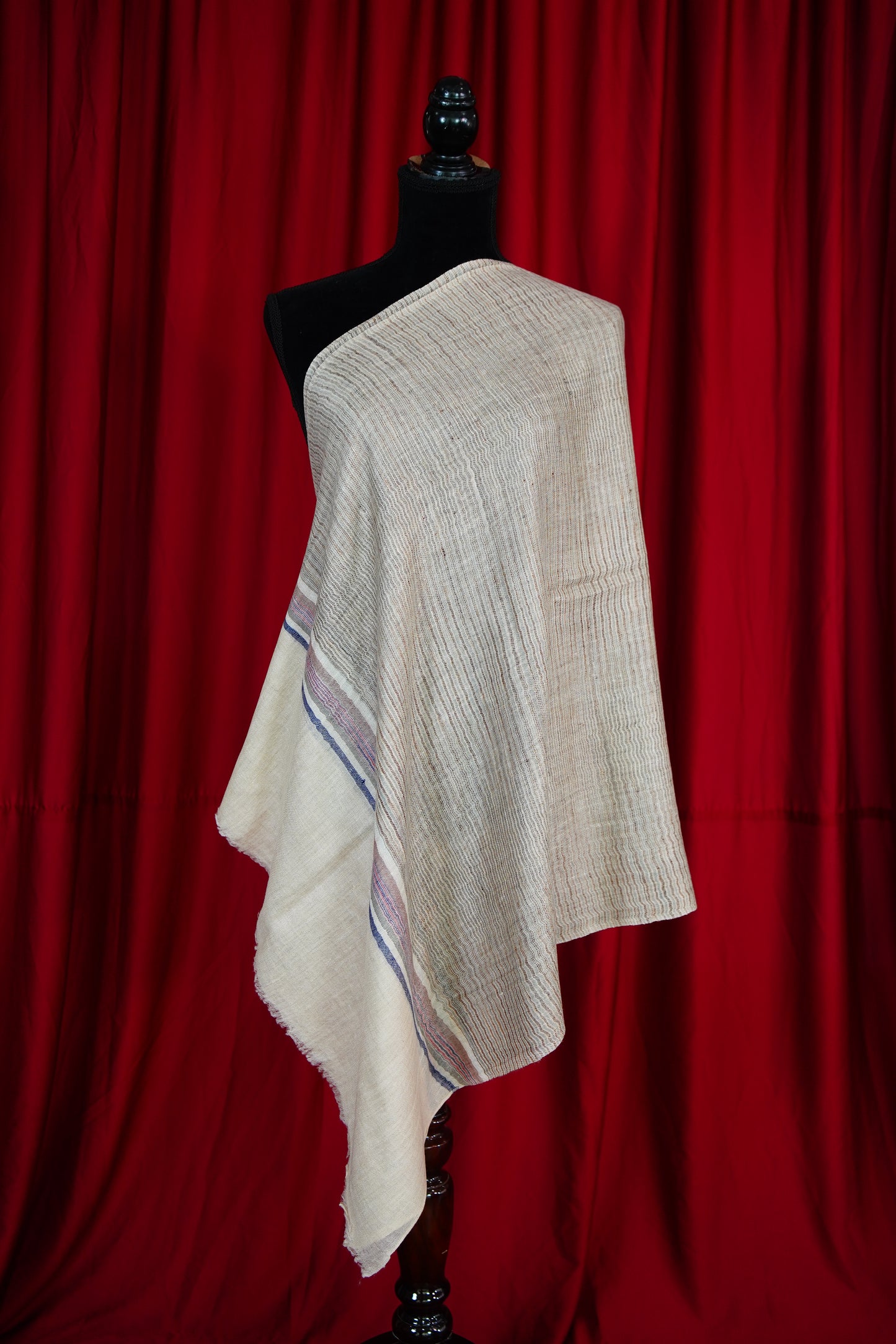 multi-coloured striped pure pashmina stole 9777