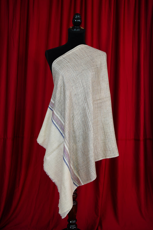 multi-coloured striped pure pashmina stole 9777