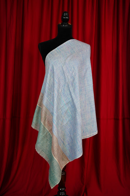 multi-coloured striped pure pashmina stole 9778