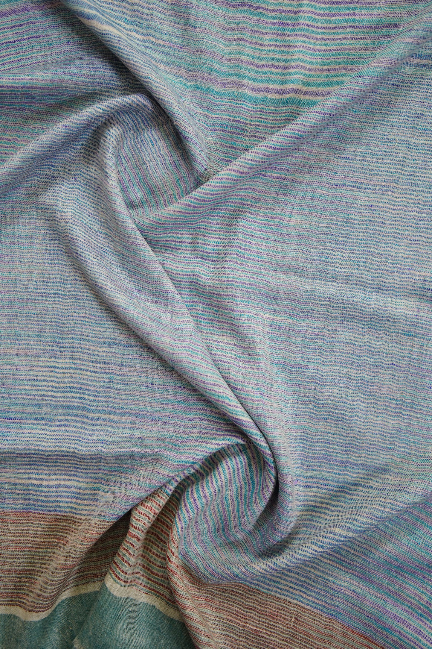 multi-coloured striped pure pashmina stole 9778