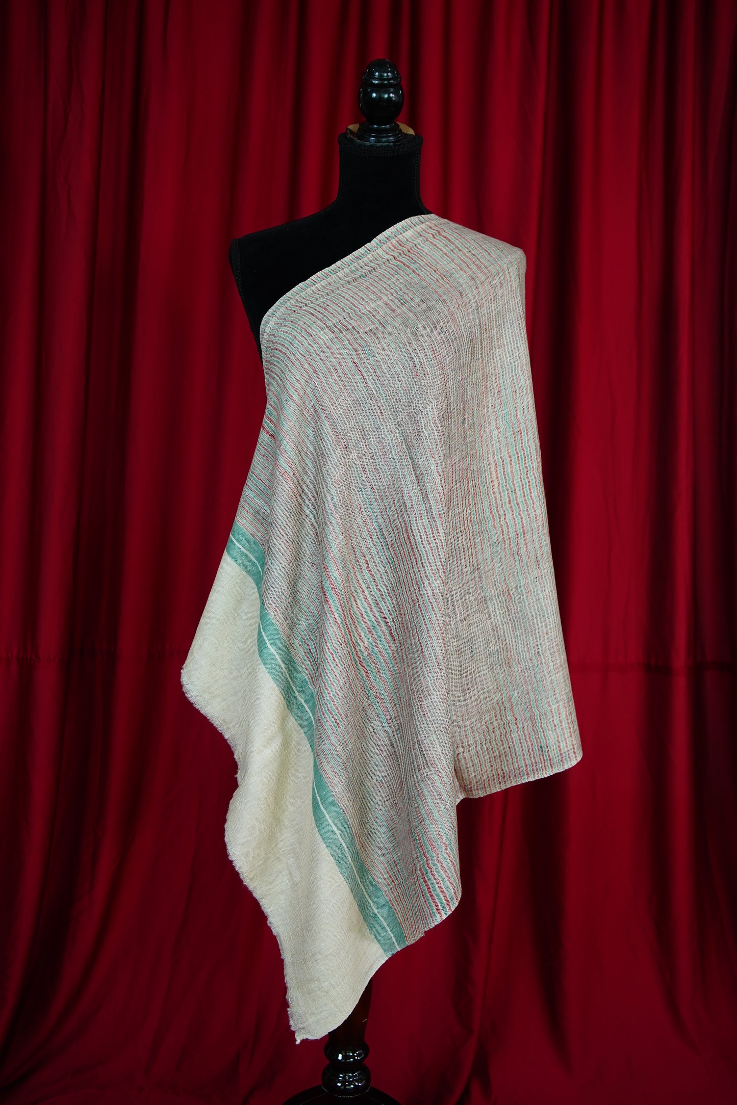 multi-coloured striped pure pashmina stole 9781