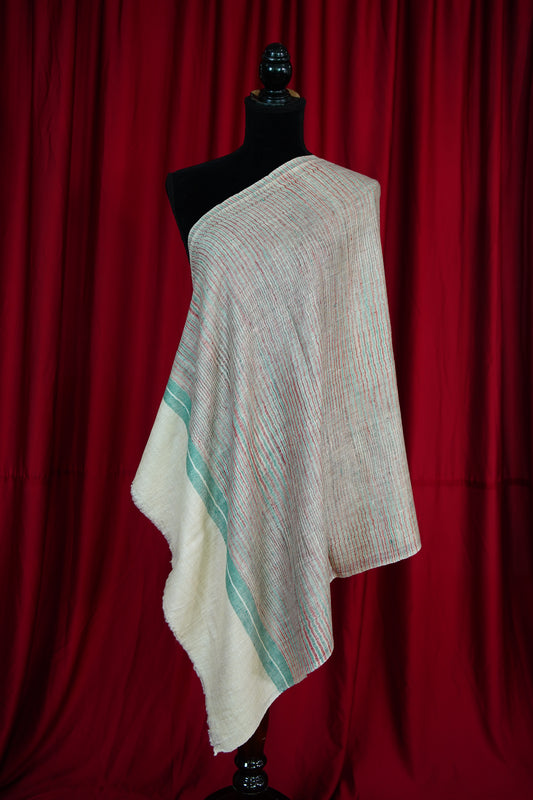 multi-coloured striped pure pashmina stole 9781