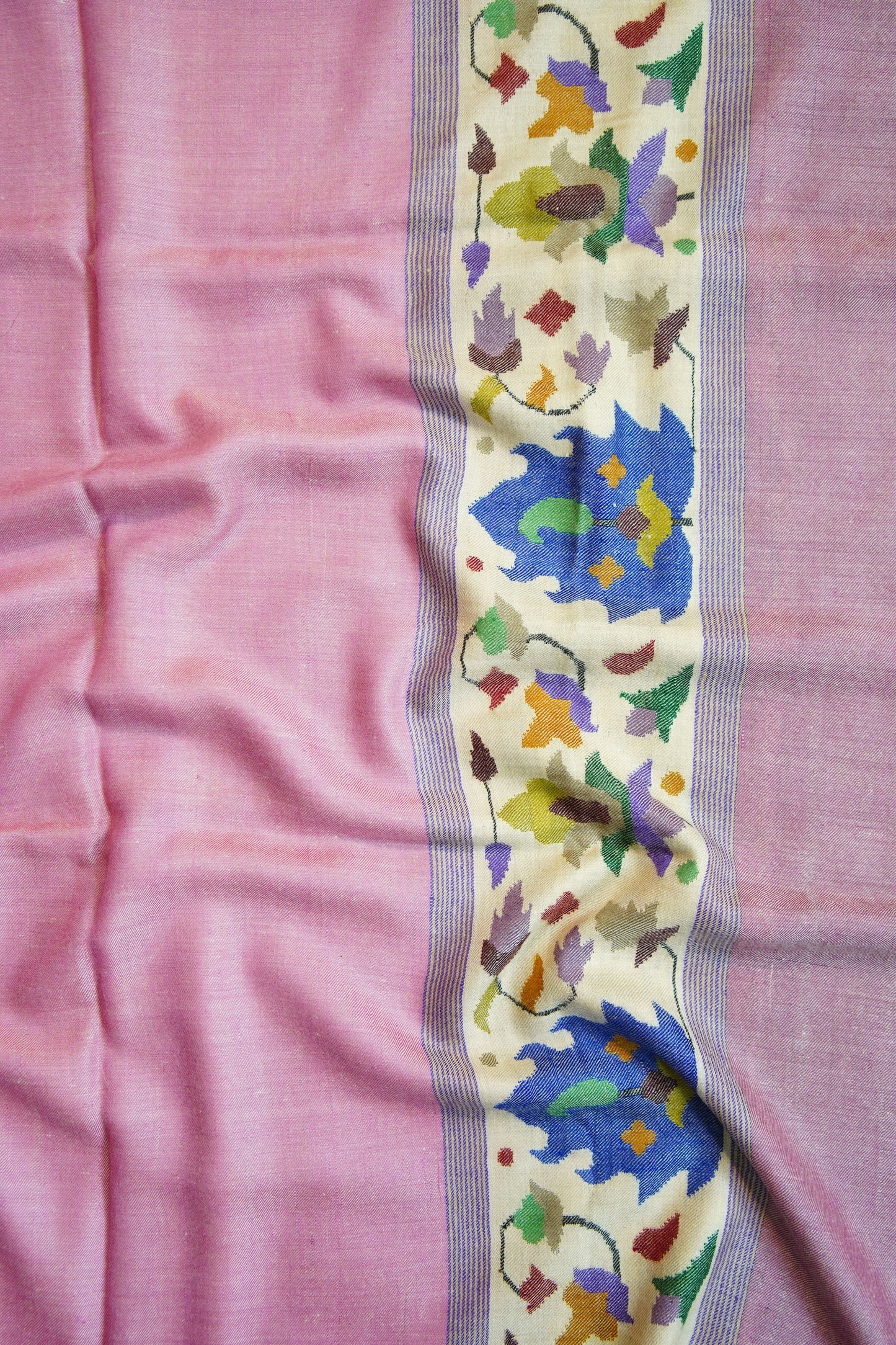 light pink GI kani palla pashmina shawl 9783