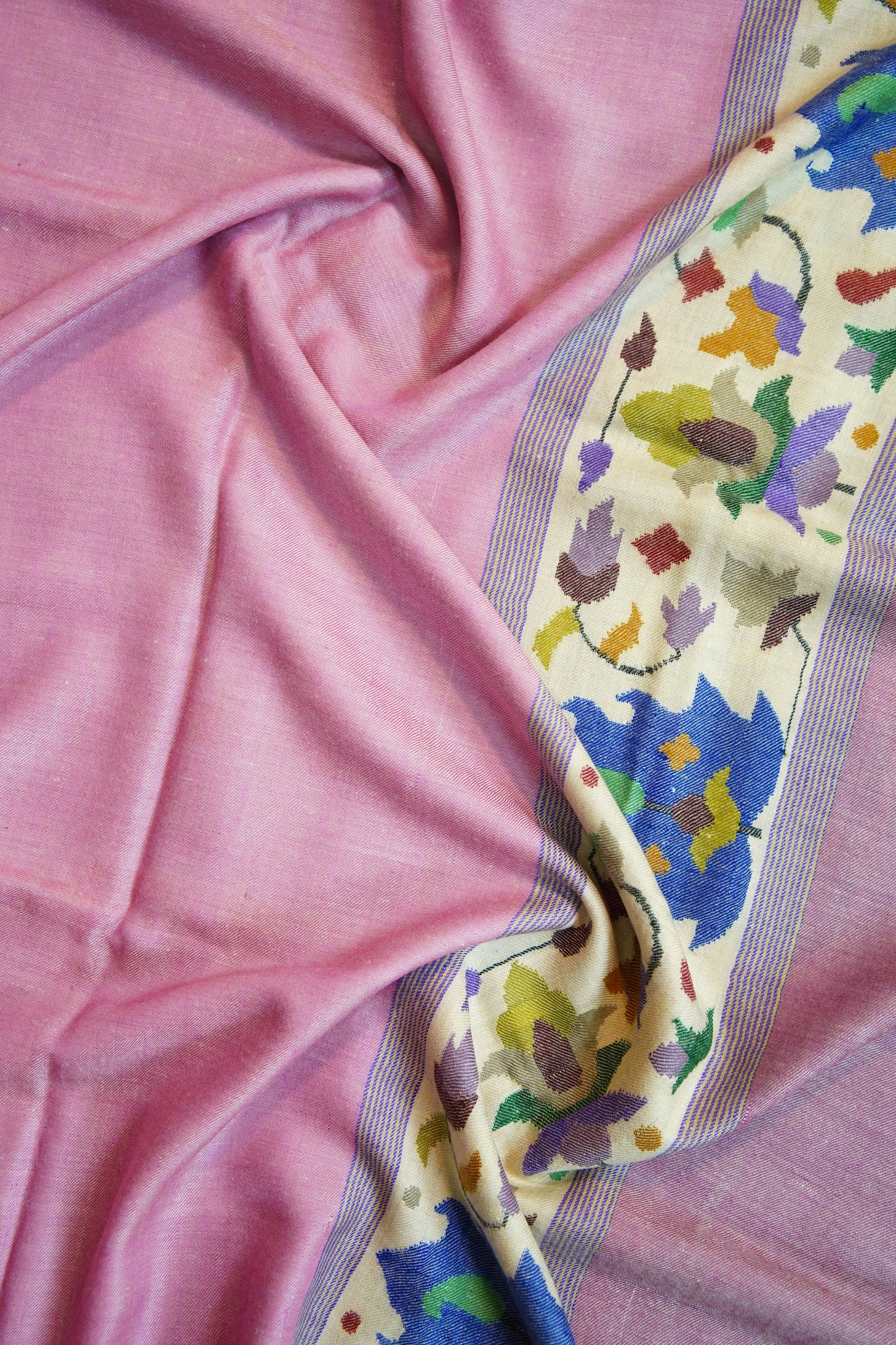 light pink GI kani palla pashmina shawl 9783