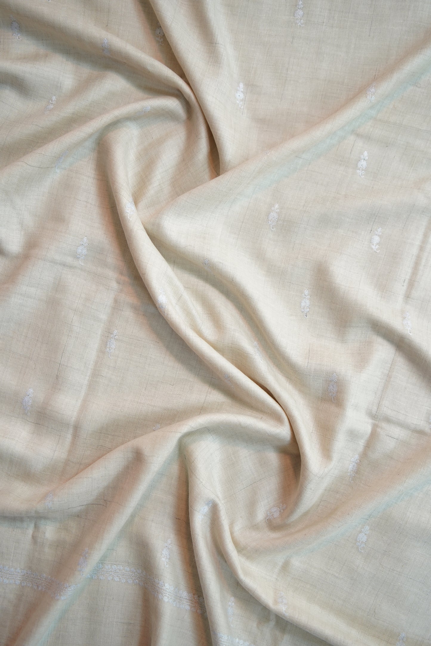 white on white butis GI embroidery pashmina shawl 9786