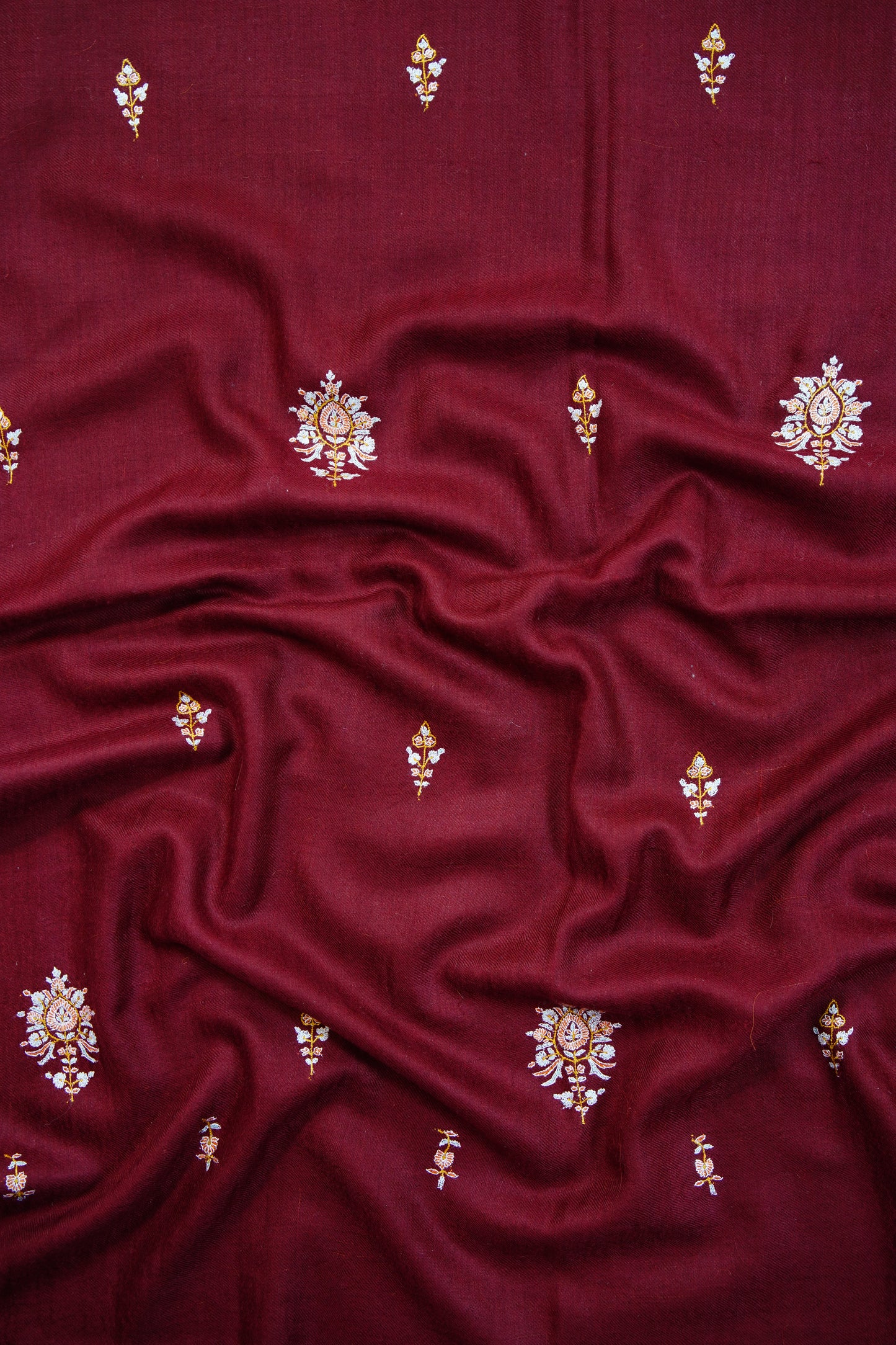 mahogany butis GI embroidery pashmina stole 9812