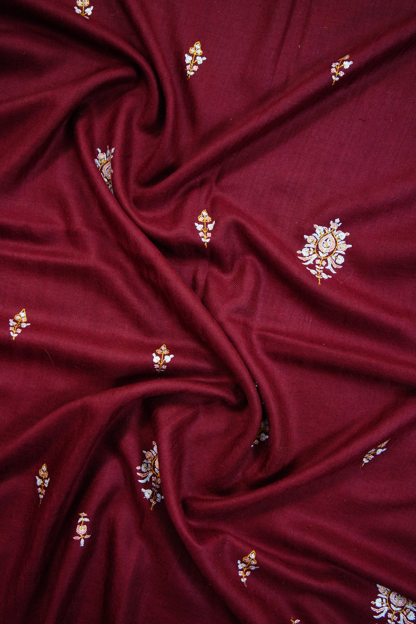 mahogany butis GI embroidery pashmina stole 9812