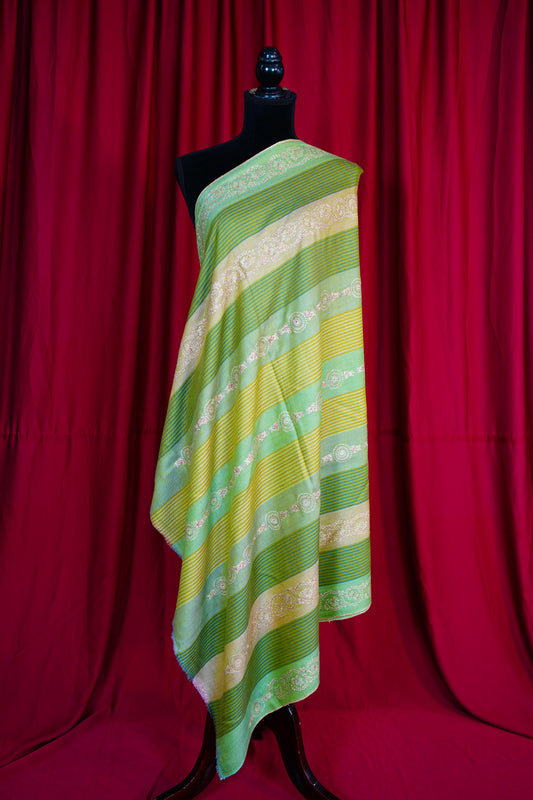 multi-coloured GI embroidery pashmina shawl 9848