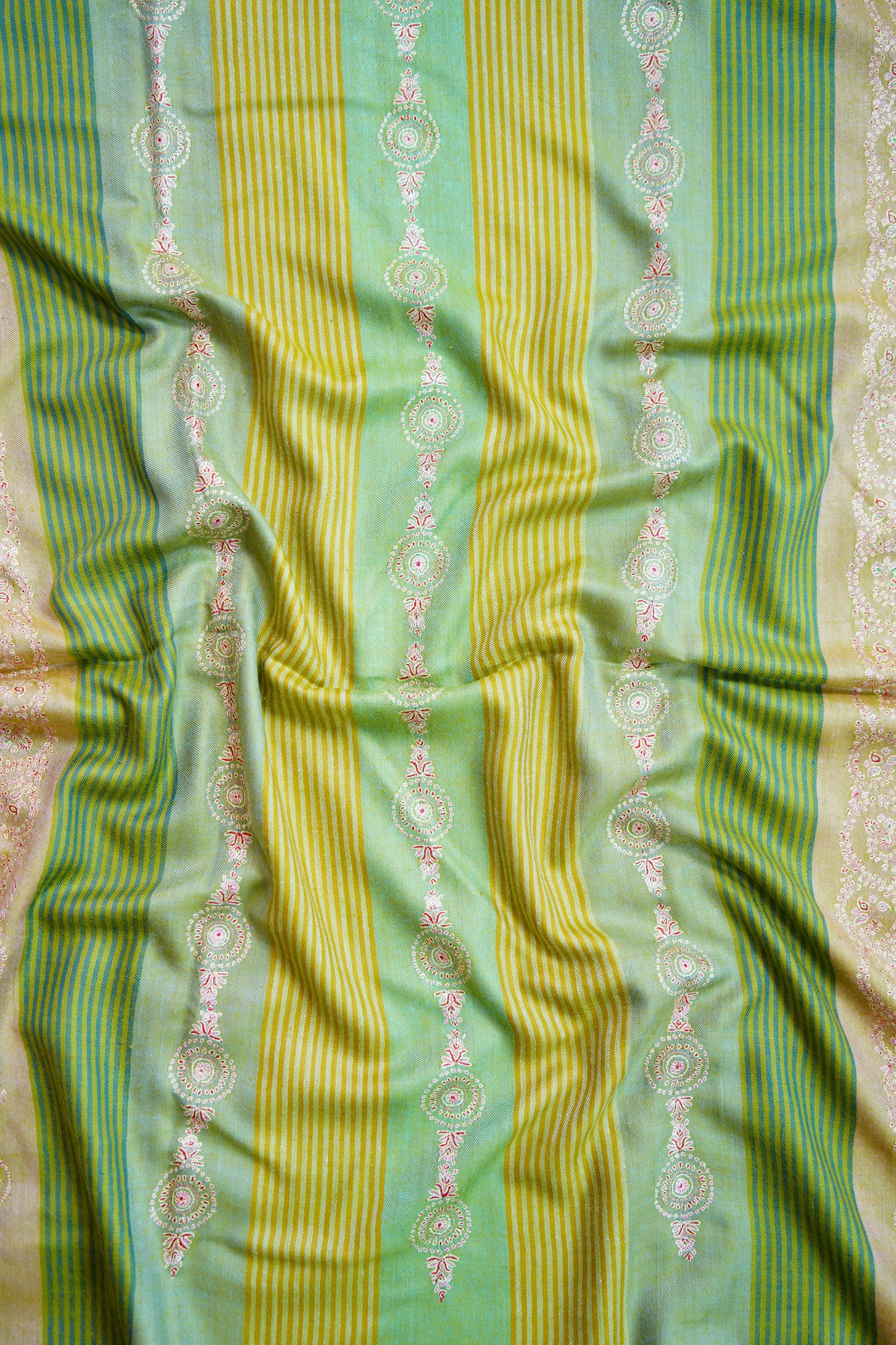 multi-coloured GI embroidery pashmina shawl 9848