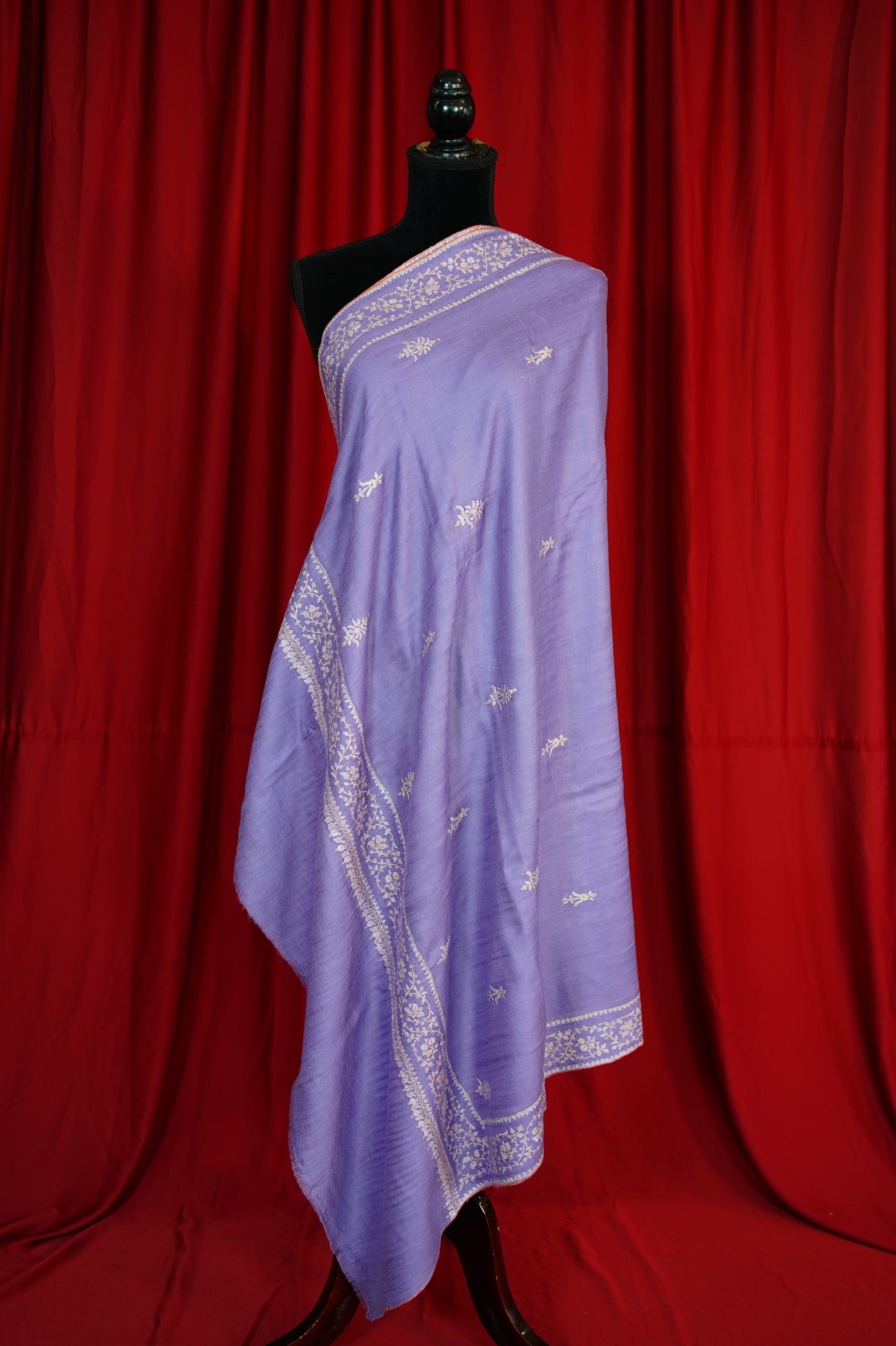 wisteria GI butis embroidery pashmina shawl 9850