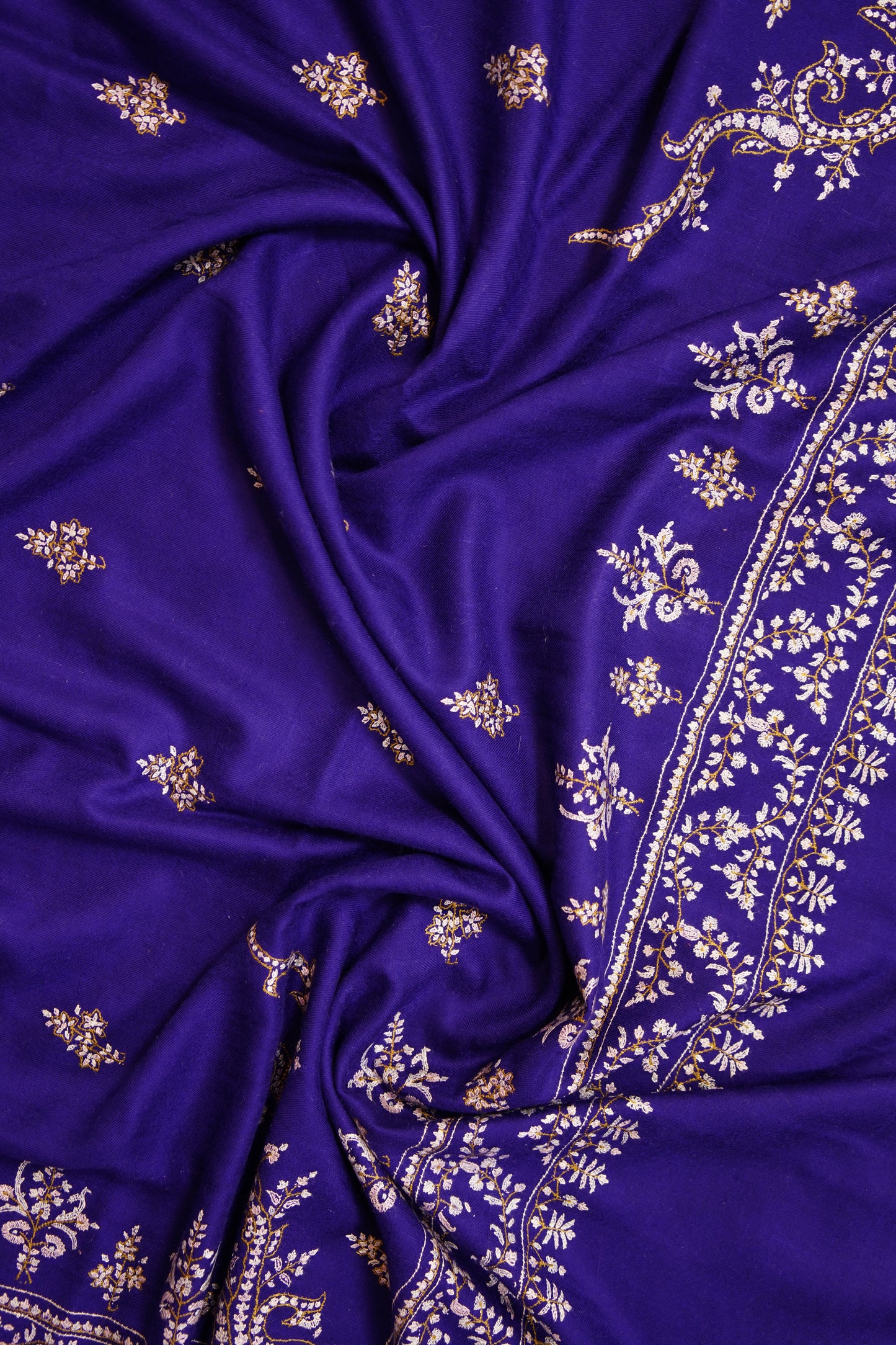 blue GI butis embroidery pashmina shawl 9853