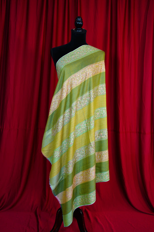 multi-coloured GI embroidery pashmina shawl 9857