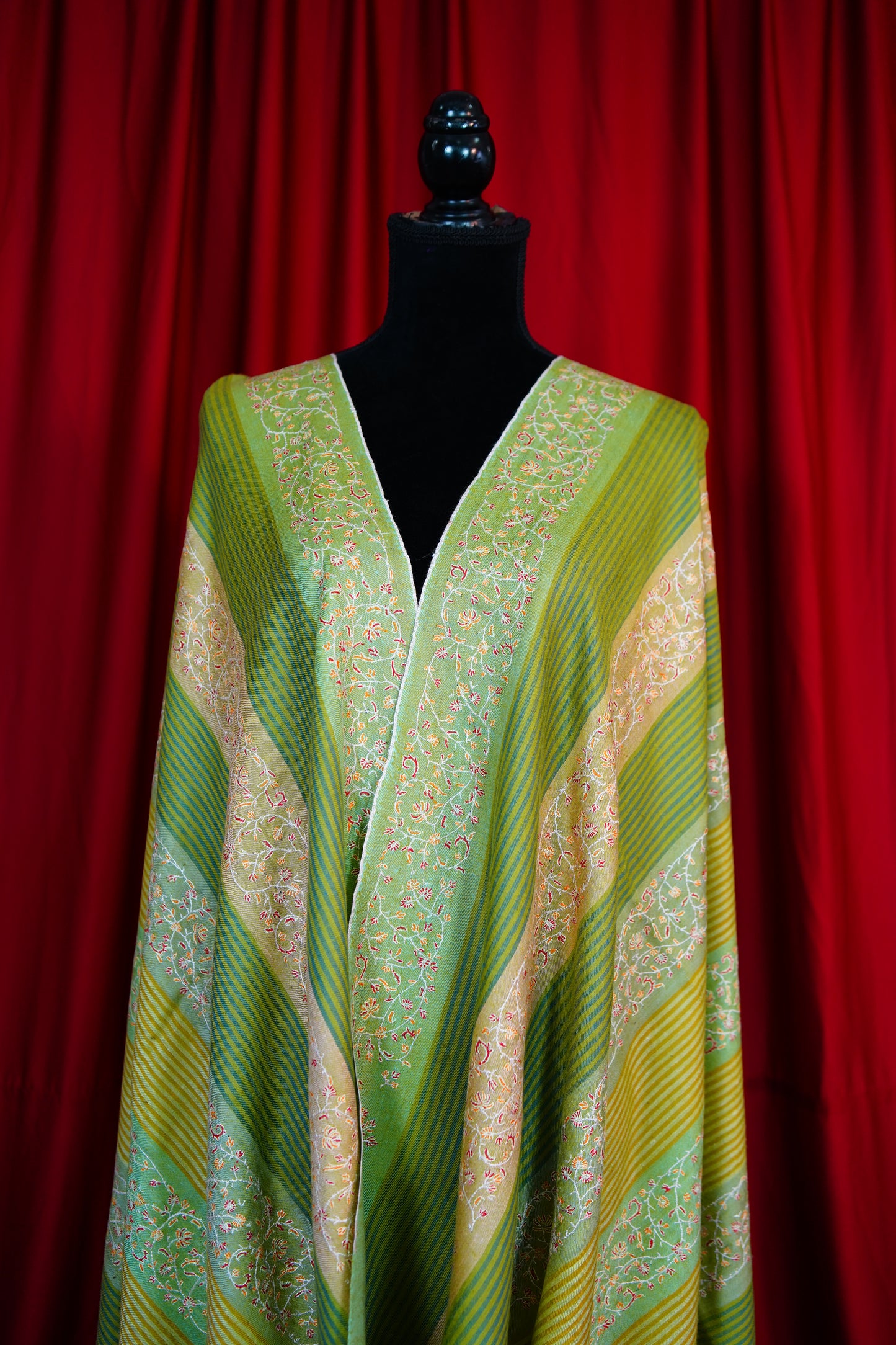 multi-coloured GI embroidery pashmina shawl 9857