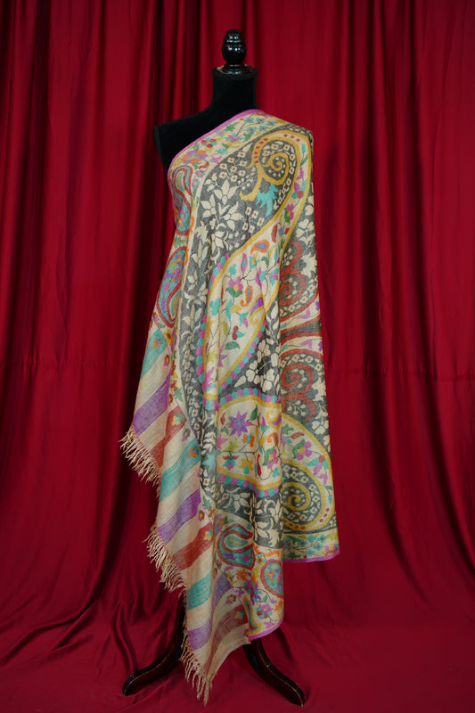 multi-coloured GI kani jamma pashmina shawl 9859