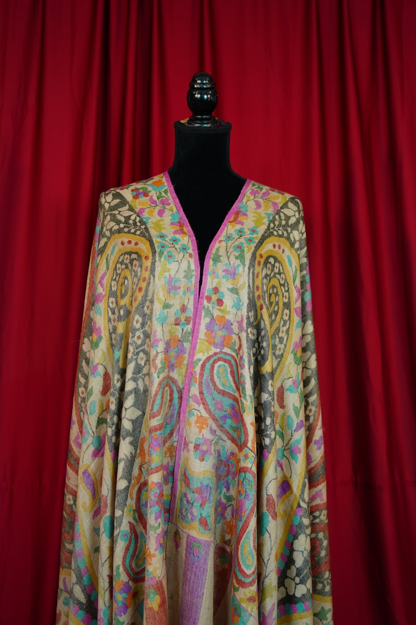 multi-coloured GI kani jamma pashmina shawl 9859