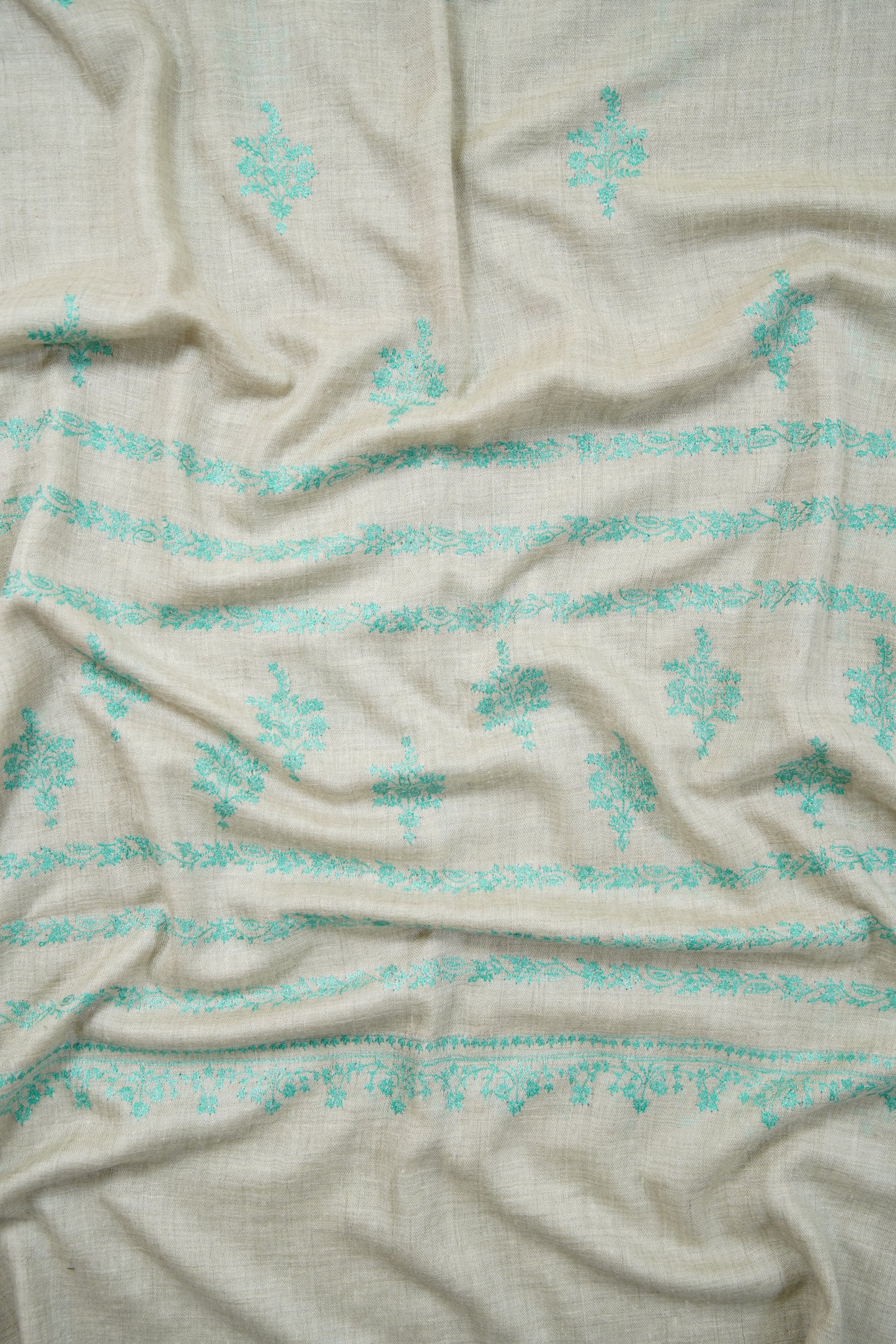 smoke grey GI embroidery pashmina shawl 9869