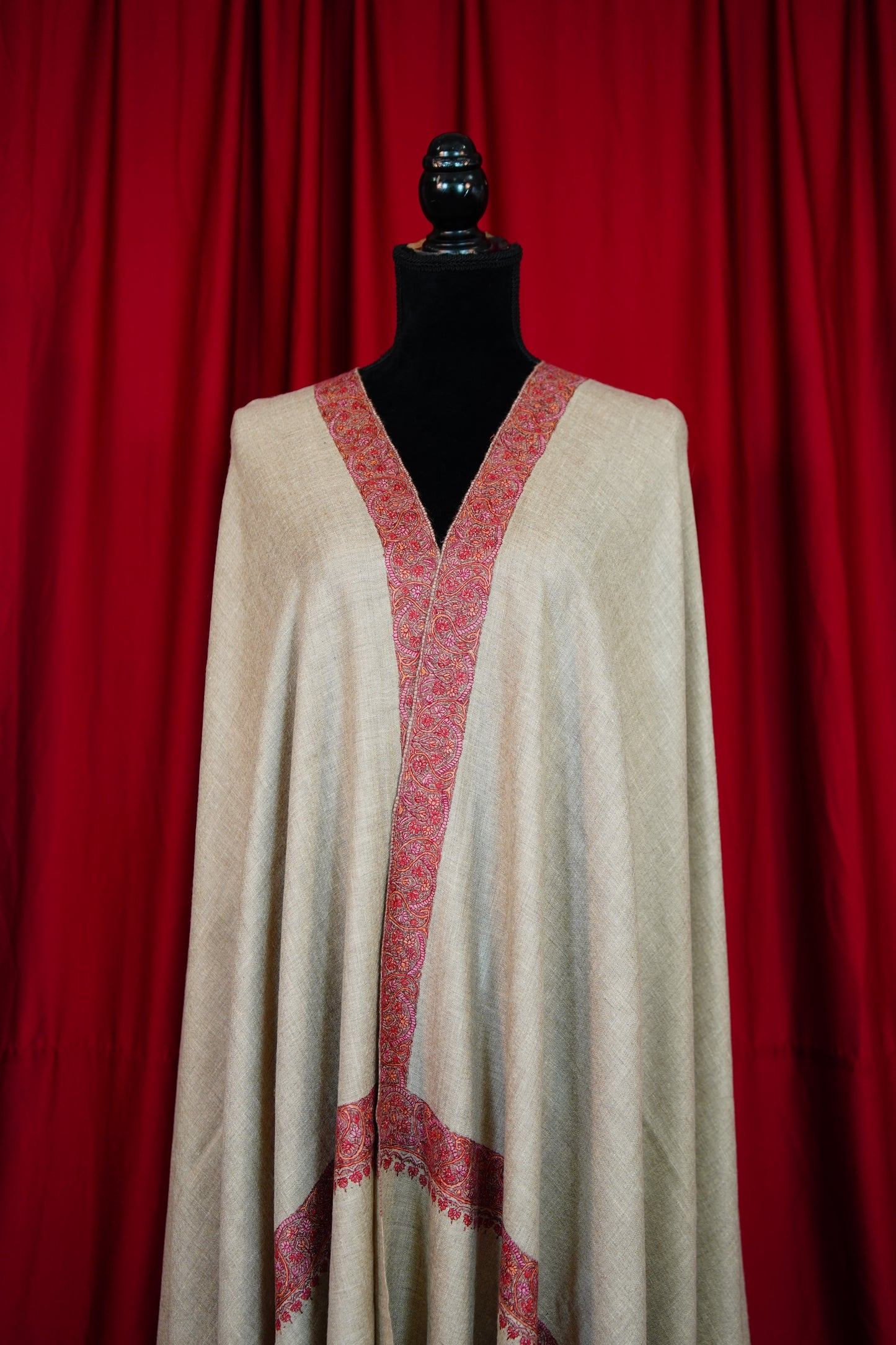 natural GI embroidery pashmina shawl 9870