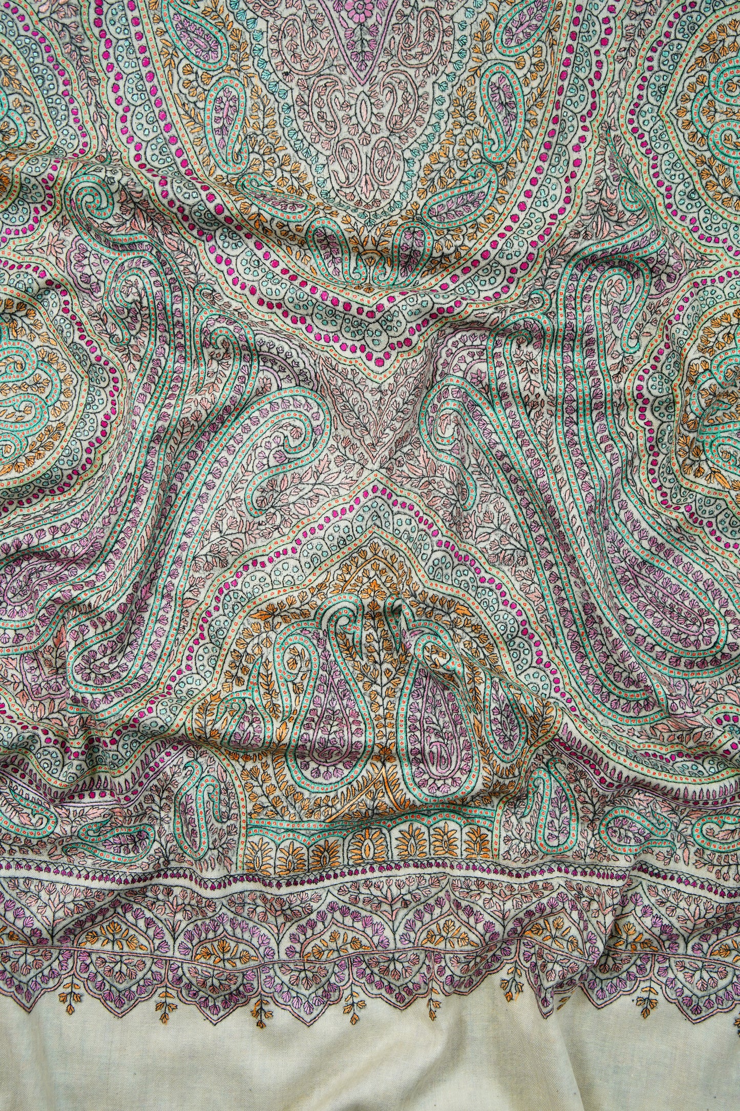 white jamma embroidery shawl 9871