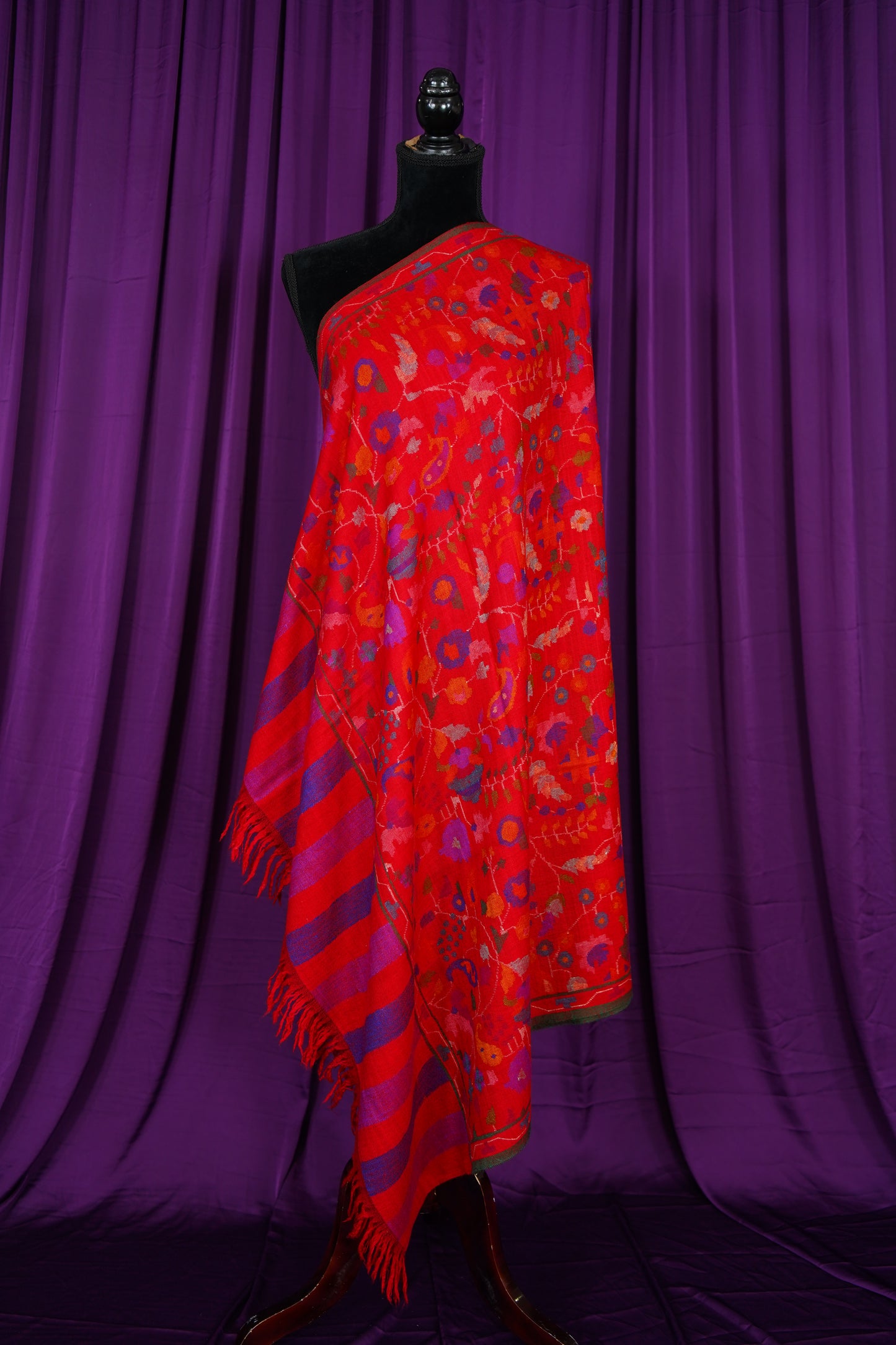red GI kani jamma pashmina shawl 9875