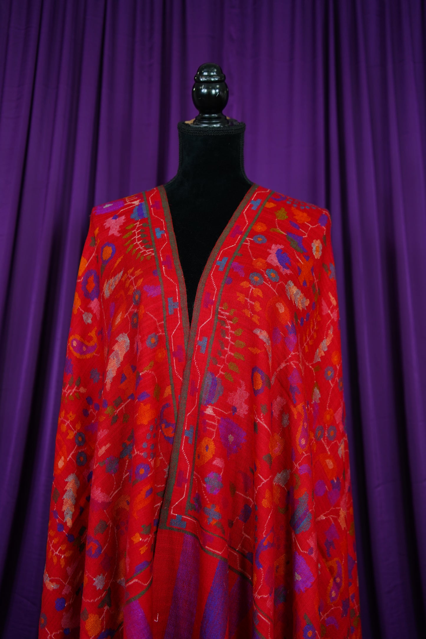 red GI kani jamma pashmina shawl 9875