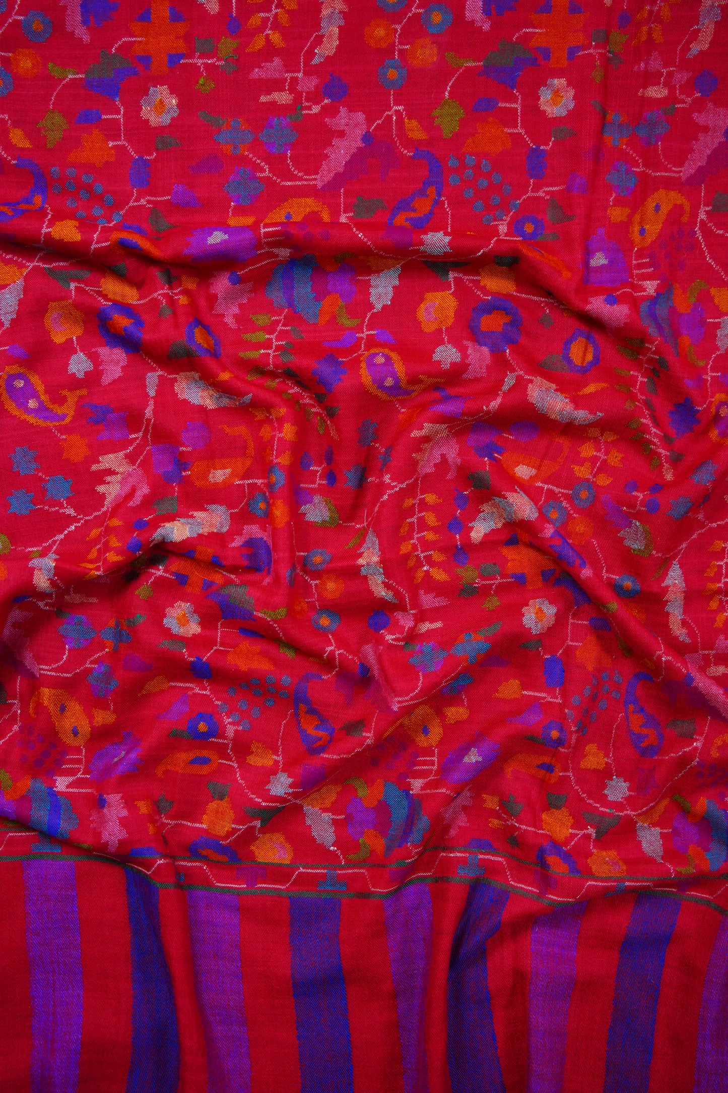 red GI kani jamma pashmina shawl 9875