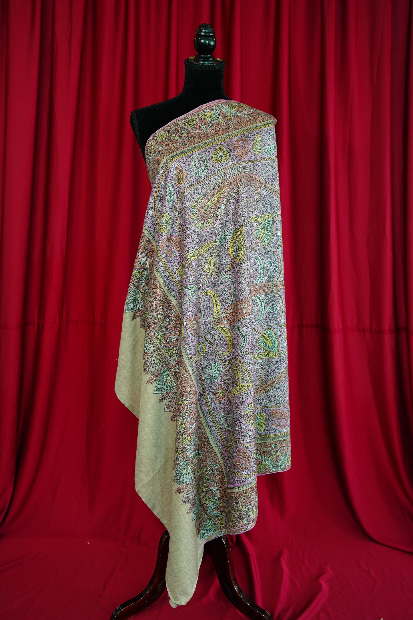 natural GI jamma embroidery pashmina shawl 9884