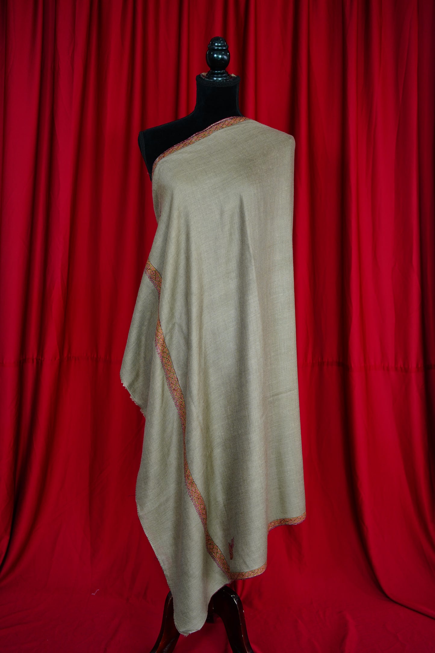 natural GI embroidery pashmina shawl 9885