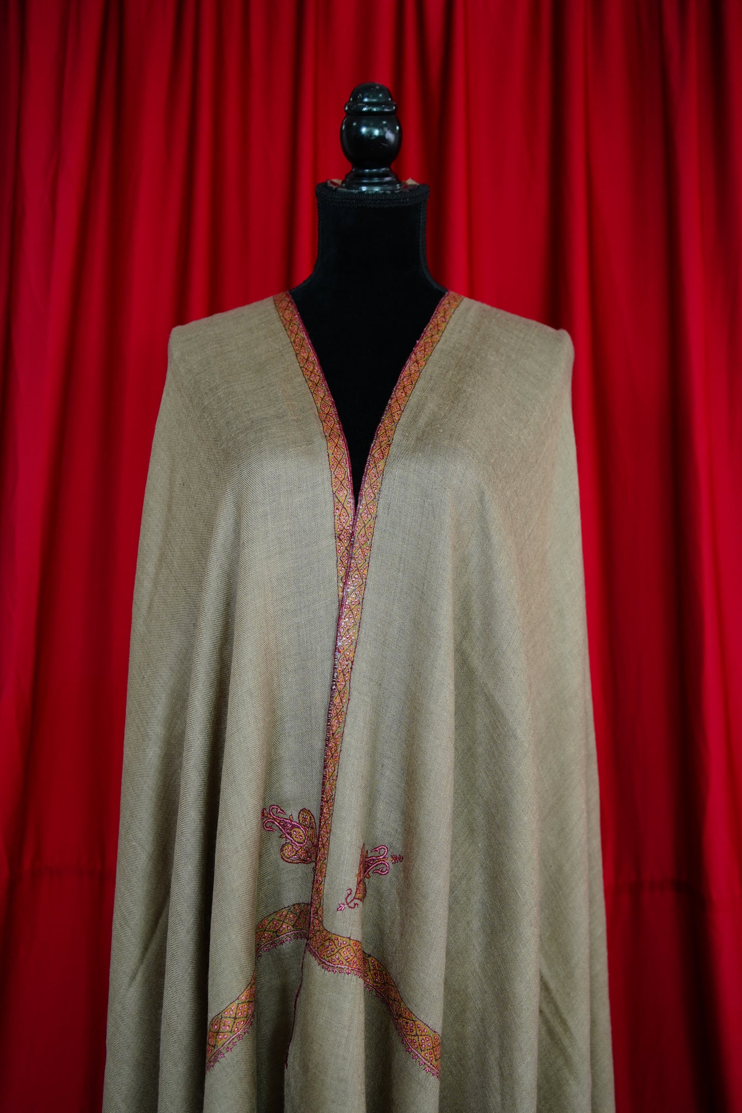 natural GI embroidery pashmina shawl 9885