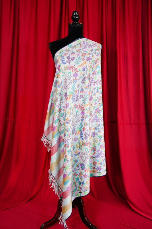 ice blue GI kani jamma pashmina shawl 9893