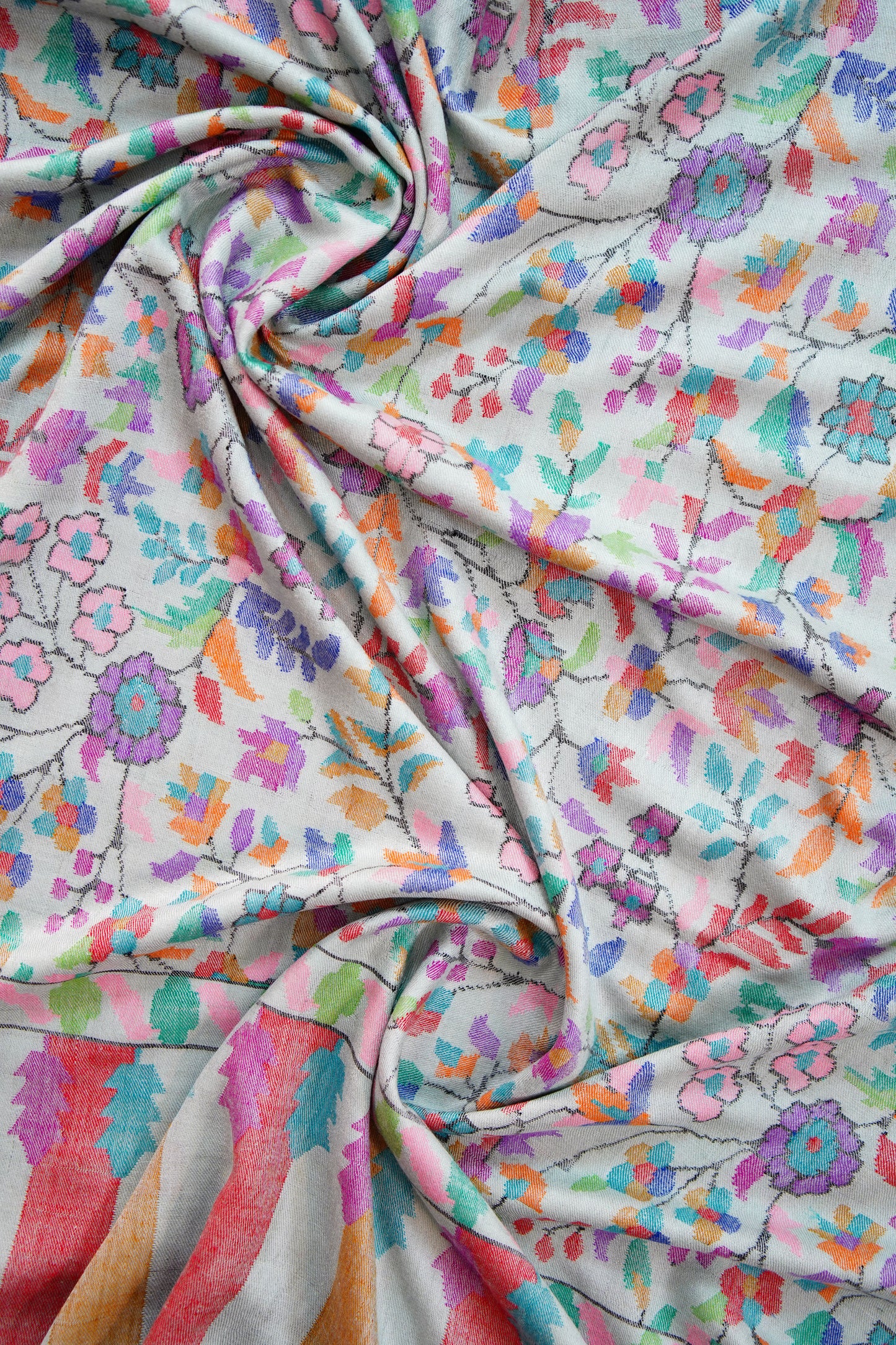 ice blue GI kani jamma pashmina shawl 9893