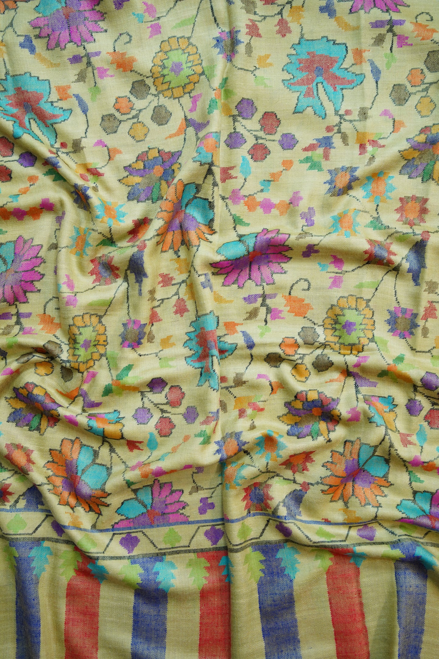 laguna yellow GI kani jamma pashmina shawl 9896