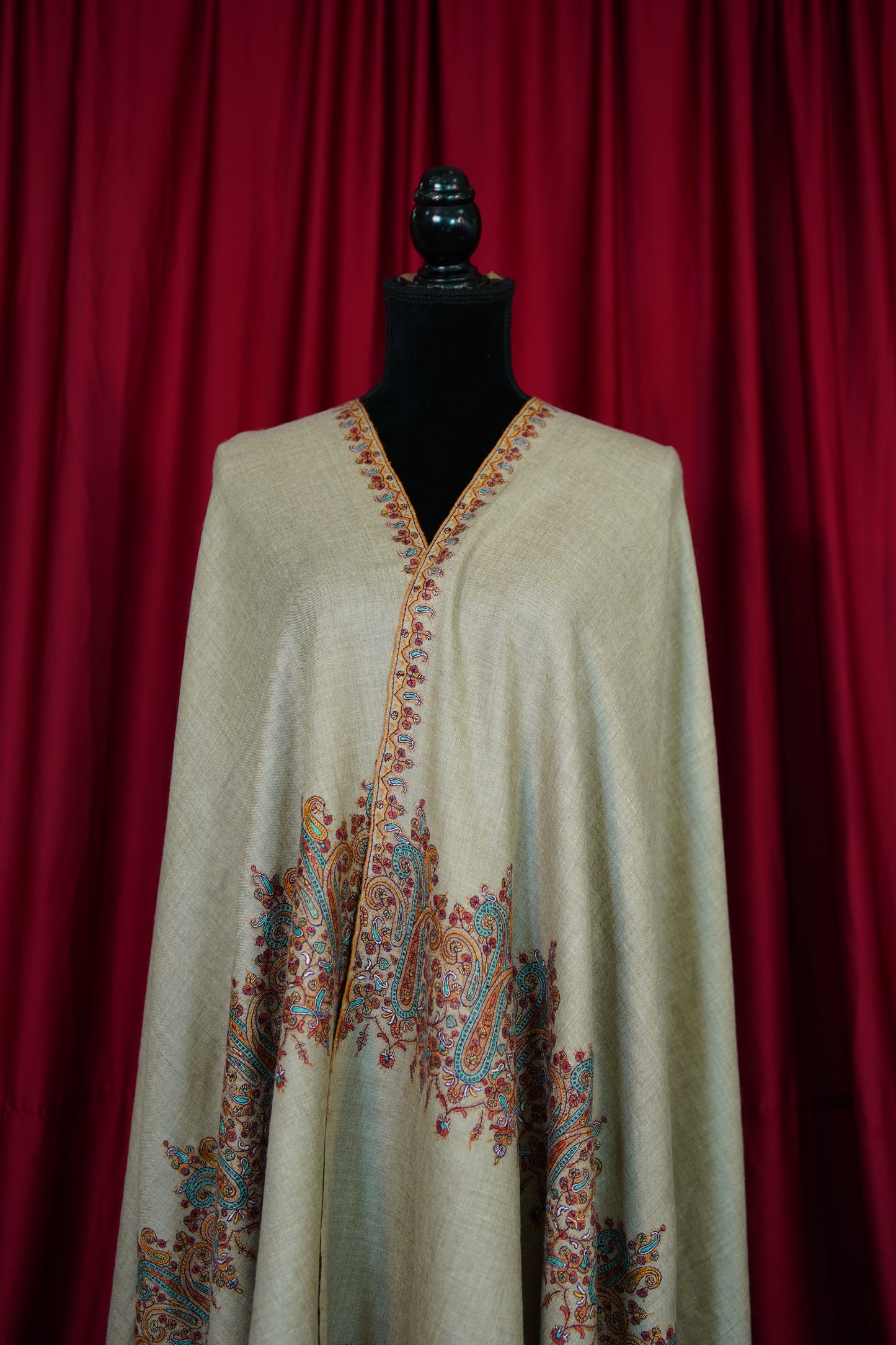 natural GI embroidery pashmina shawl 9904