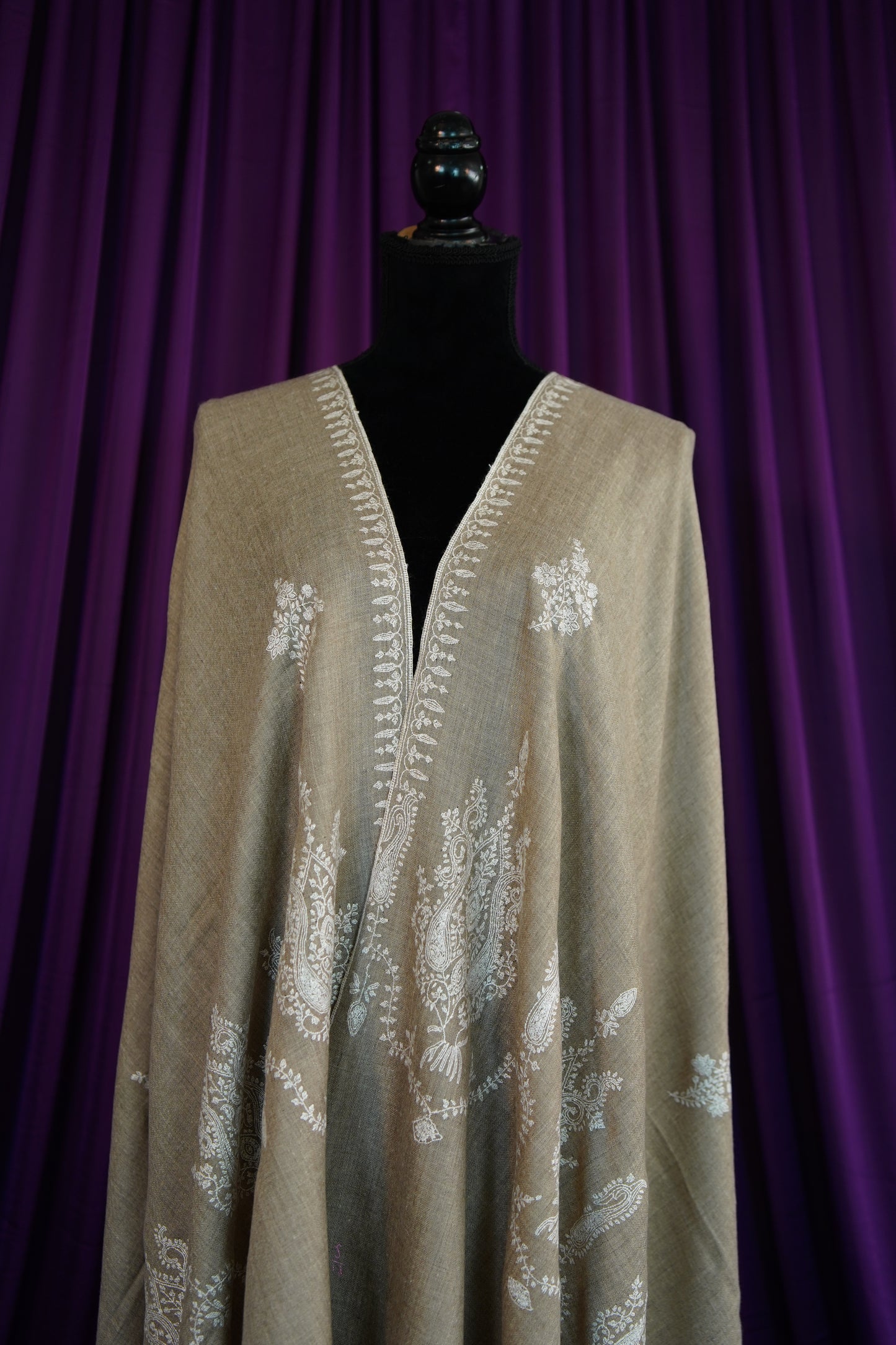 natural GI embroidery pashmina shawl 9917