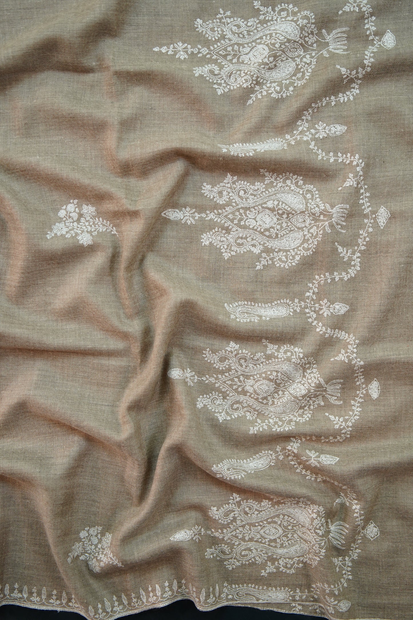 natural GI embroidery pashmina shawl 9917