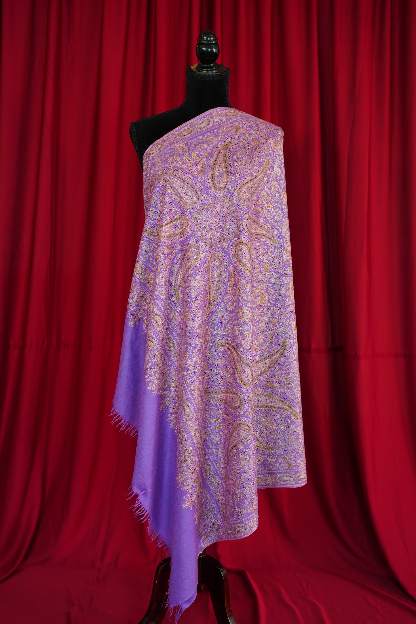 helio GI silk jamma embroidery pashmina shawl 9929