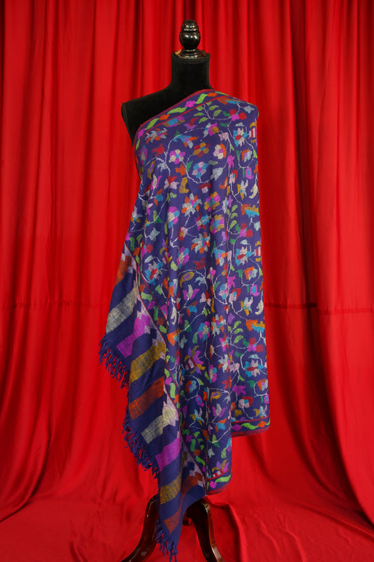 blue GI kani jamma pashmina shawl 9930