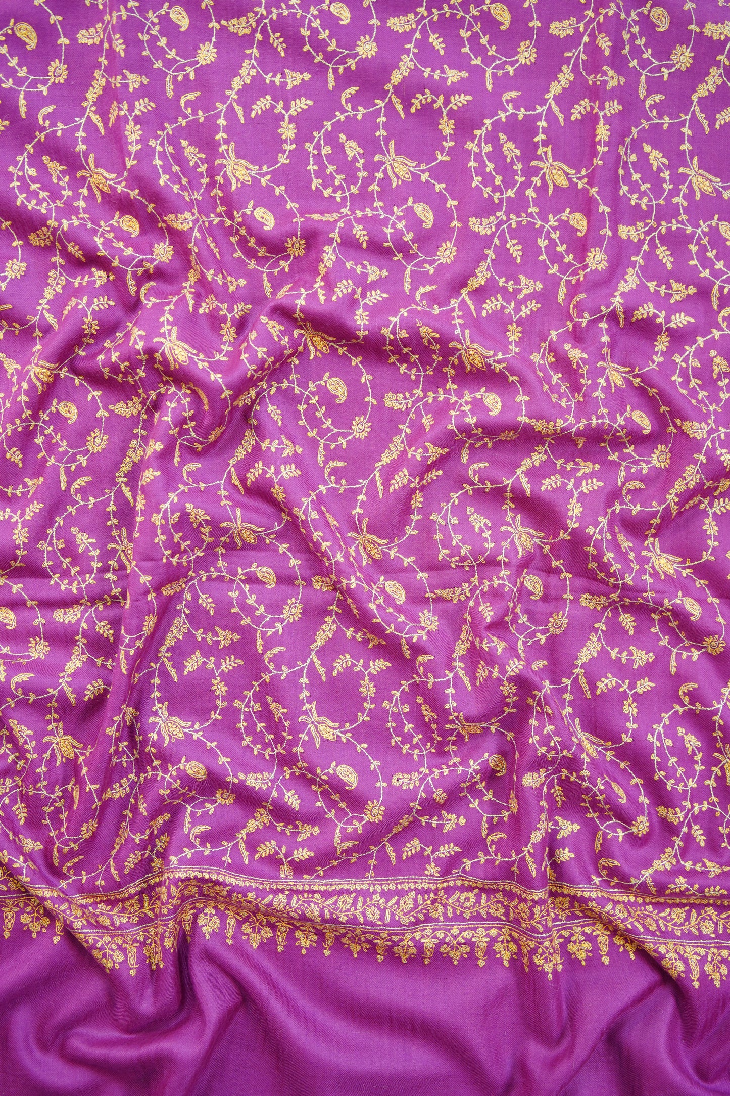 hot pink GI jaali embroidery pashmina shawl 9932