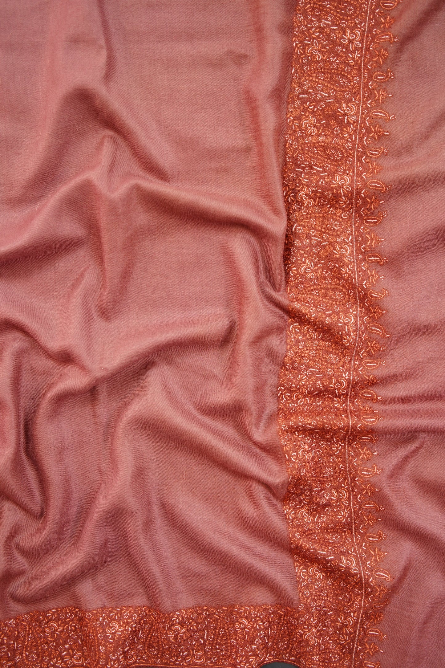 indian redwood GI embroidery pashmina shawl 9935