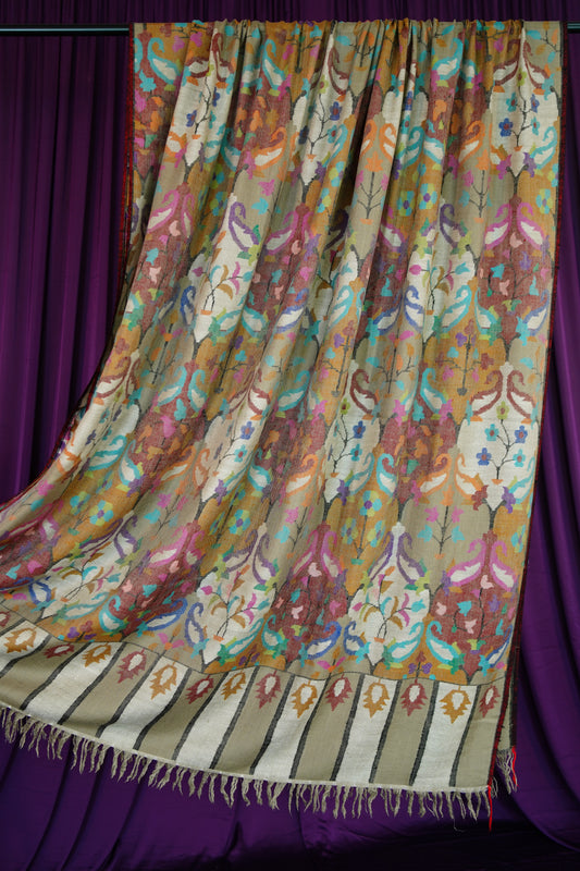 multi-coloured XL GI kani jamma pashmina shawl 9938