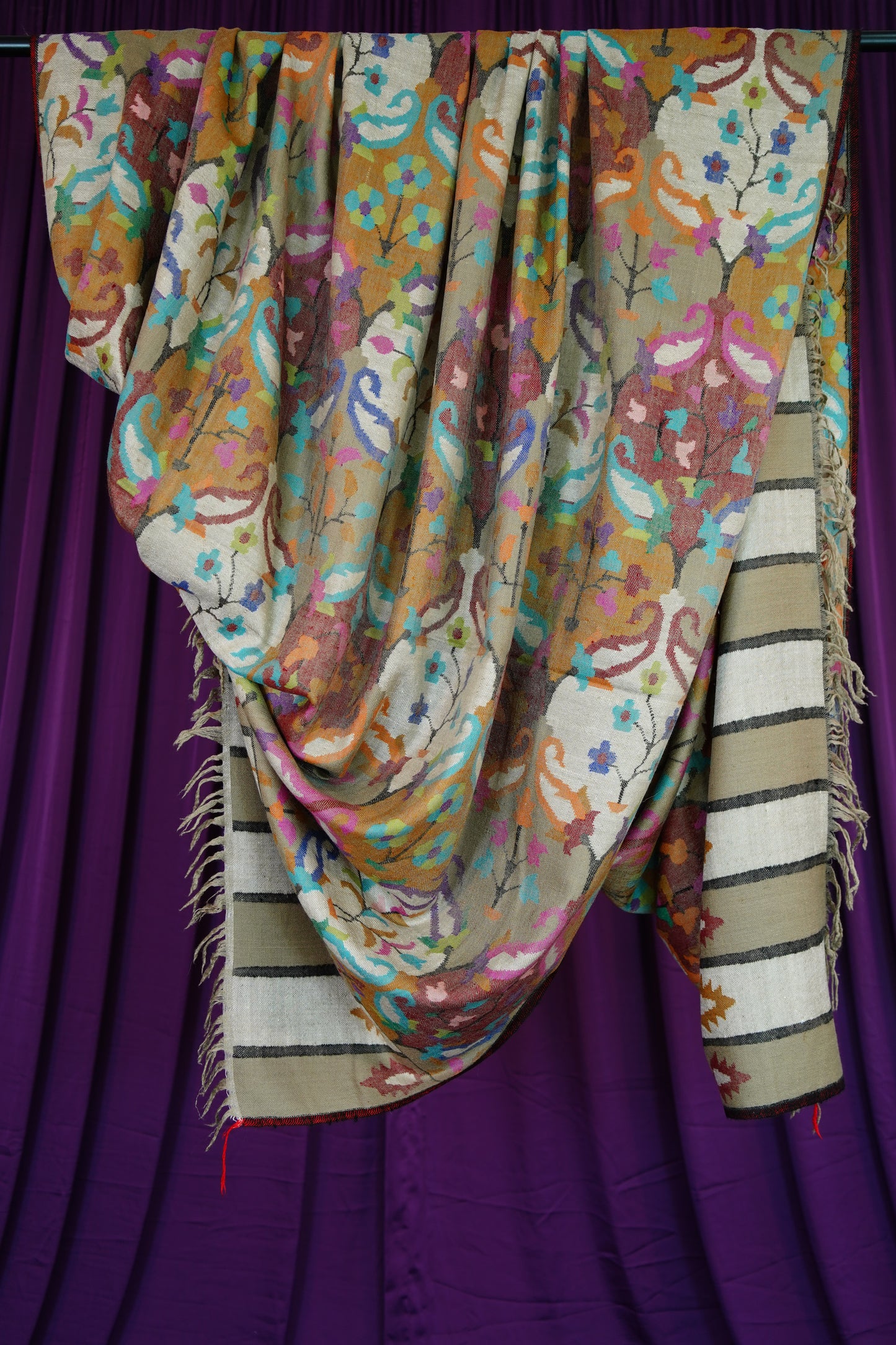 multi-coloured XL GI kani jamma pashmina shawl 9938