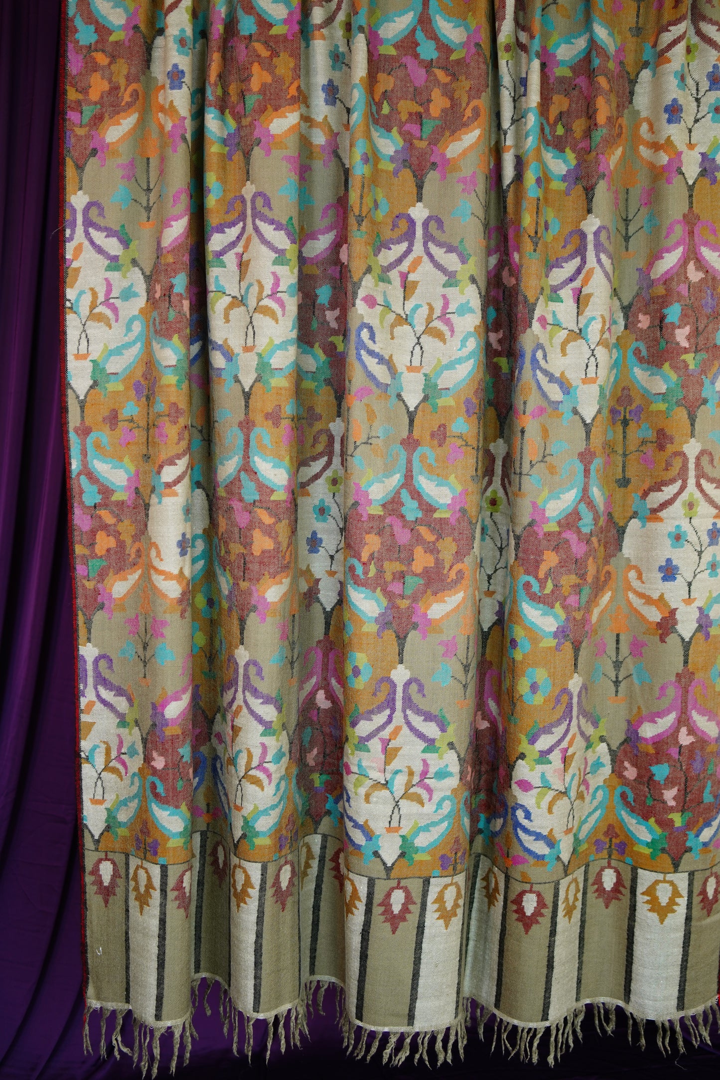 multi-coloured XL GI kani jamma pashmina shawl 9938